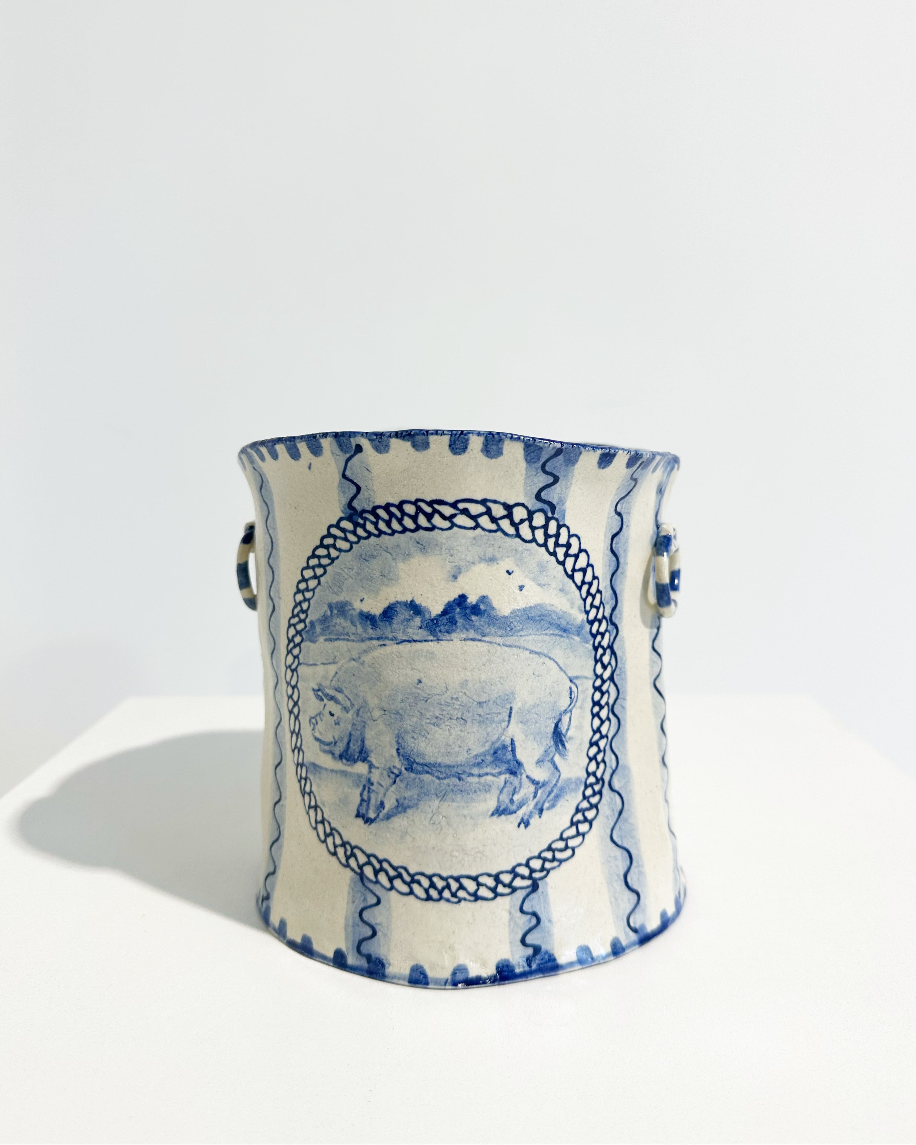 Pig Pastoral Vase