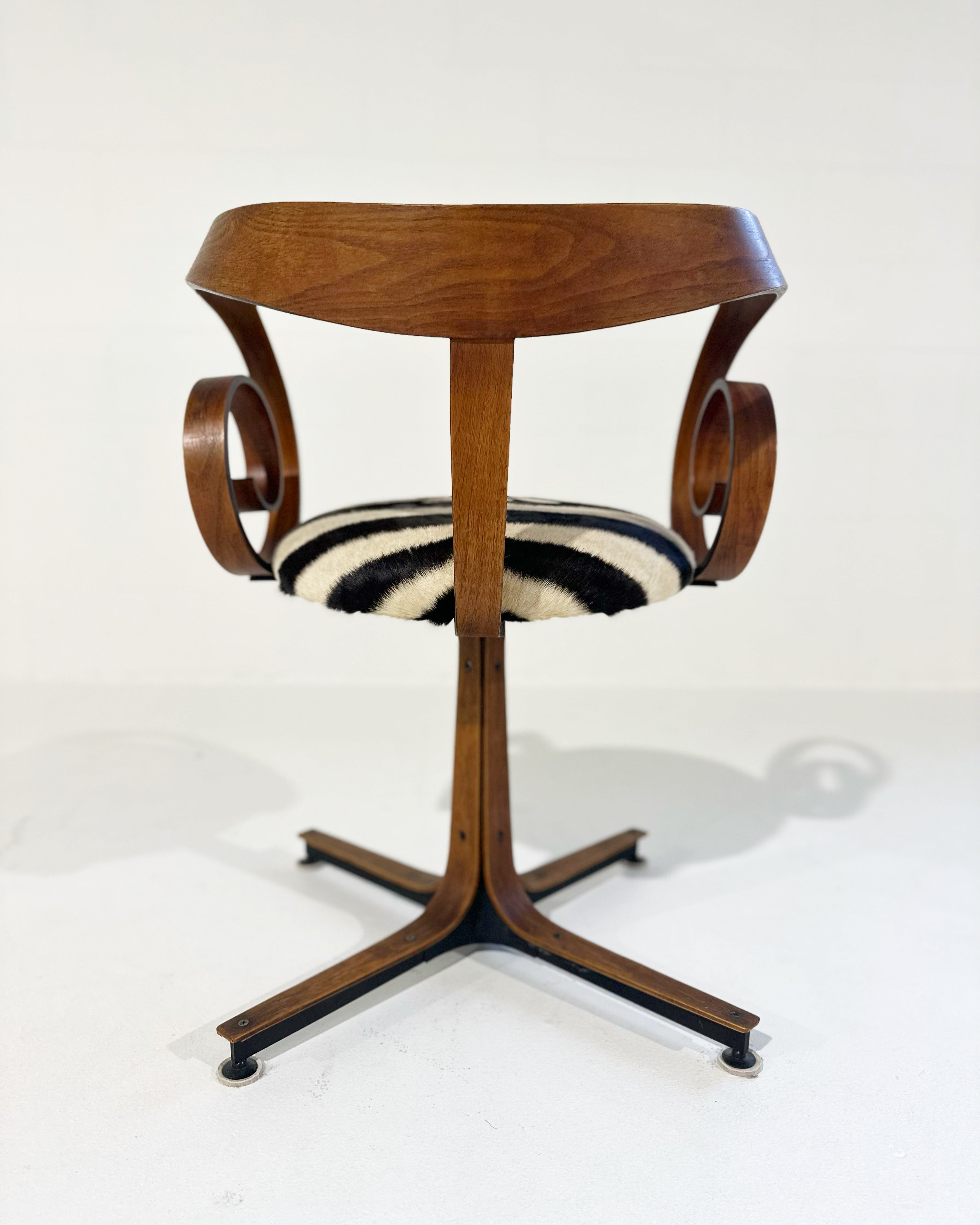Sultana Chairs in Zebra Hide, pair