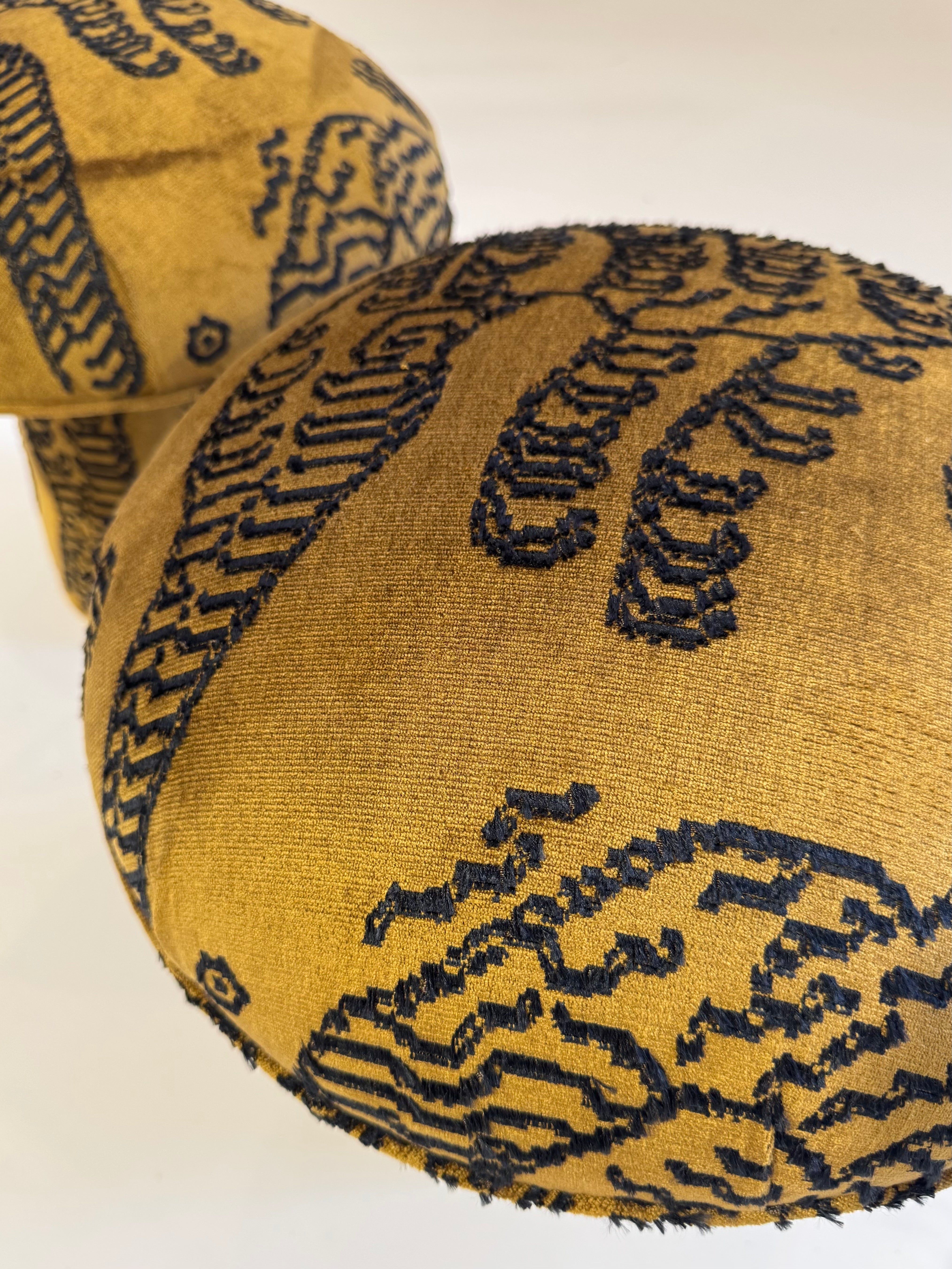 The Forsyth Mini Mushroom Pouf in Dedar 'Tiger Mountain'