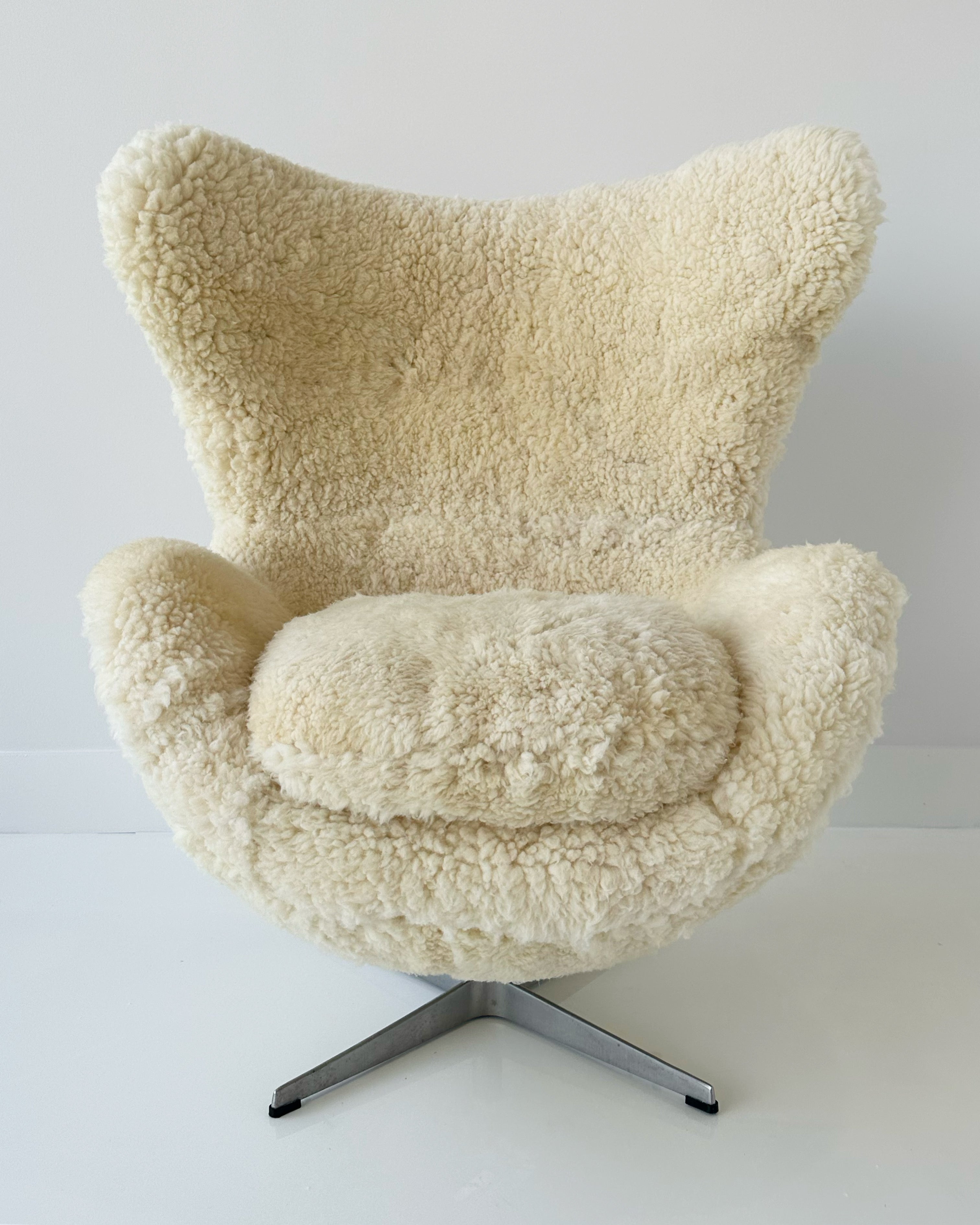 Bespoke Egg Chair and Ottoman in California Sheepskin
