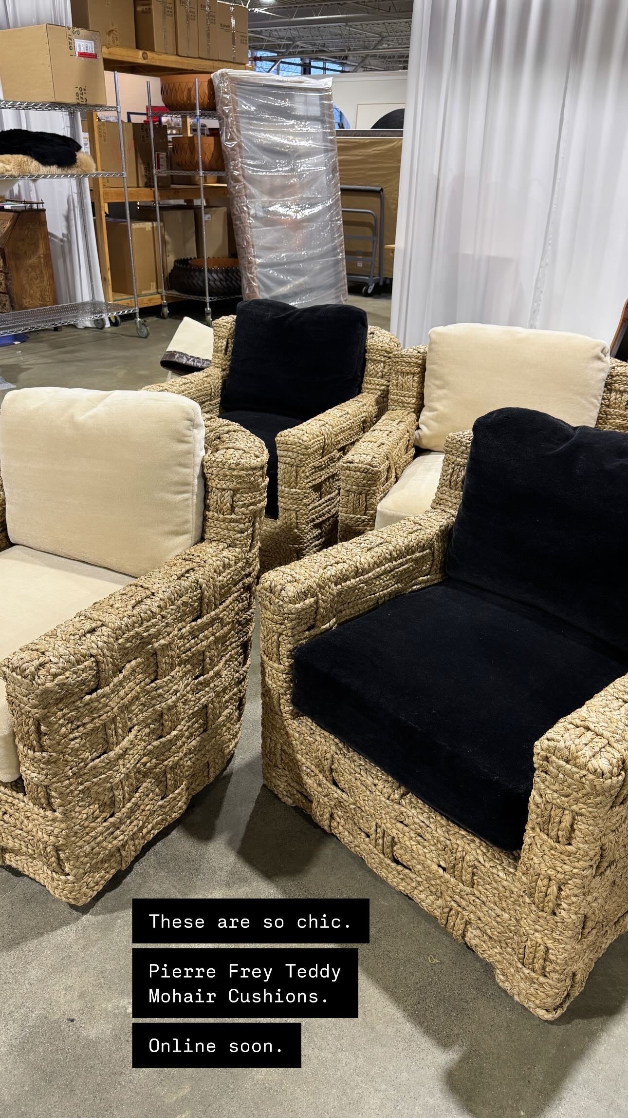 The Rope Lounge Chair with Pierre Frey Teddy Mohair Cushions