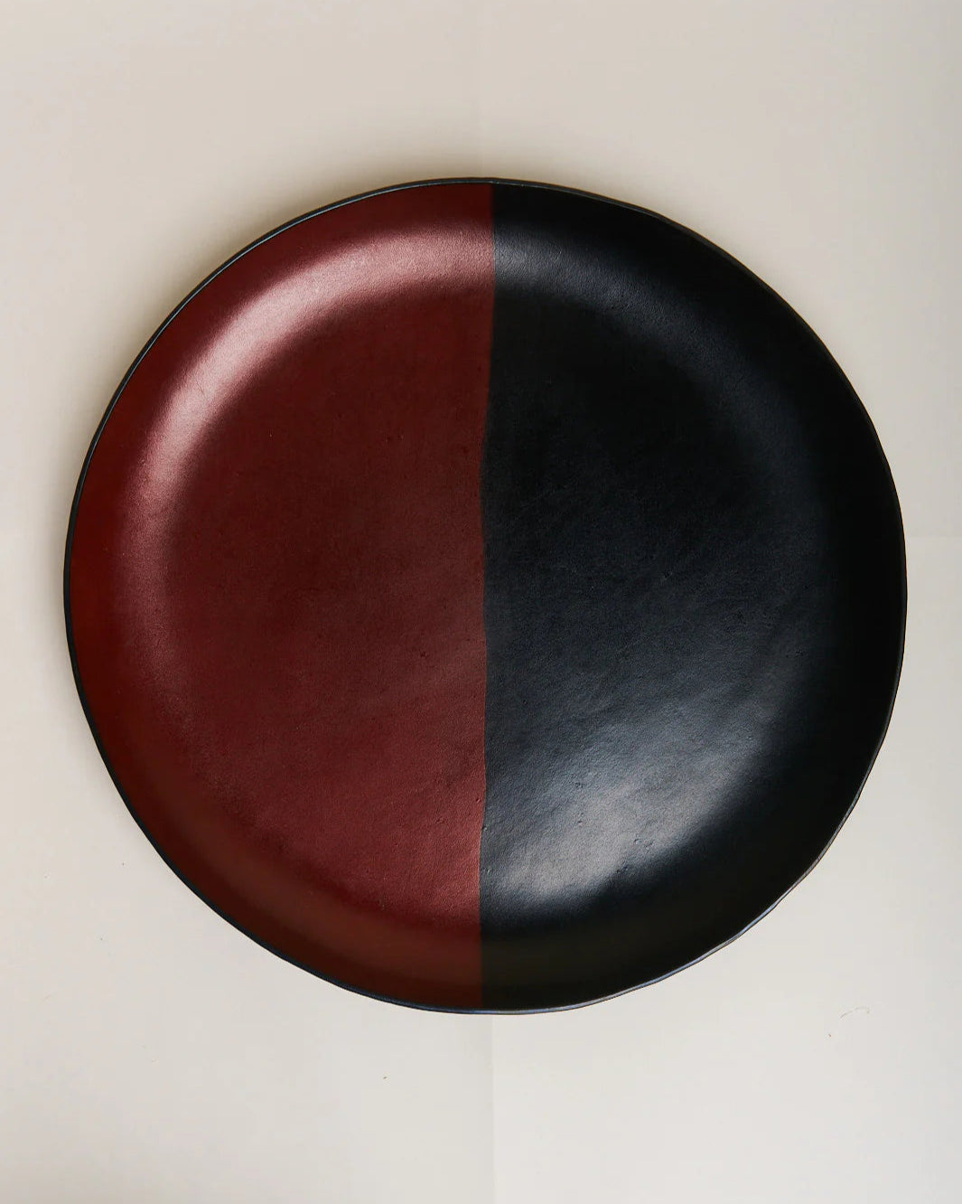 The Oversized Tray in Leather - Red Black