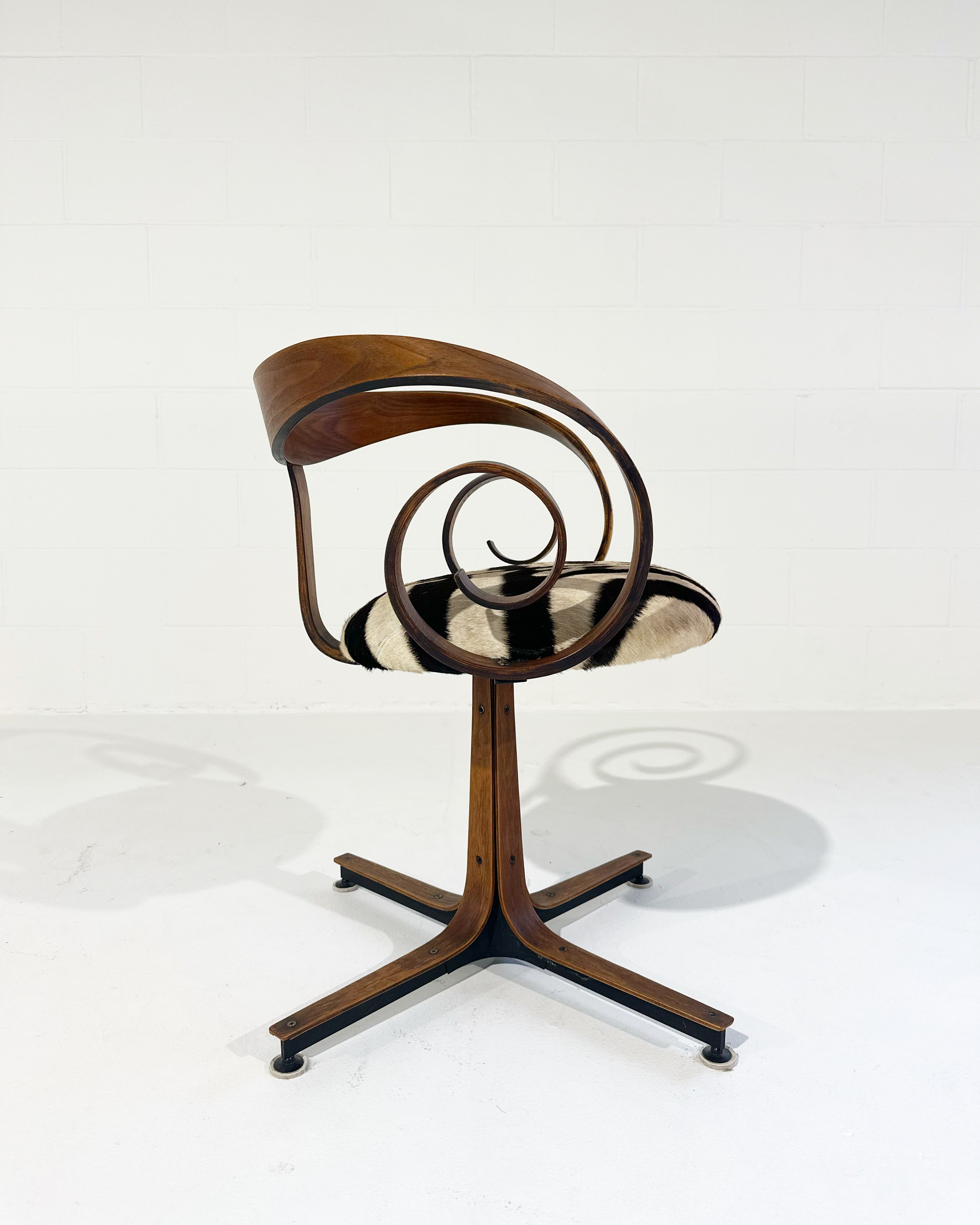 Sultana Chairs in Zebra Hide, pair