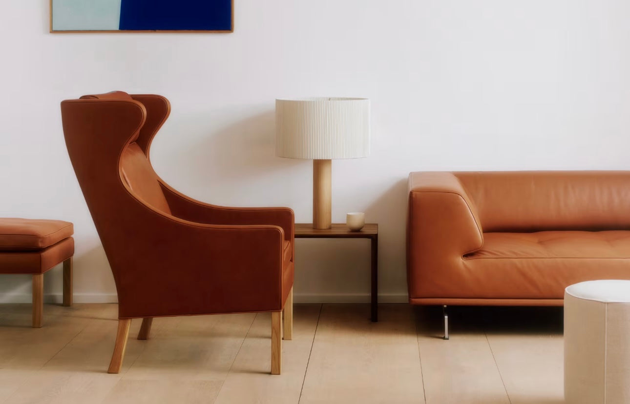 The Wing Chair | Russet Brown Leather and Oiled Oak
