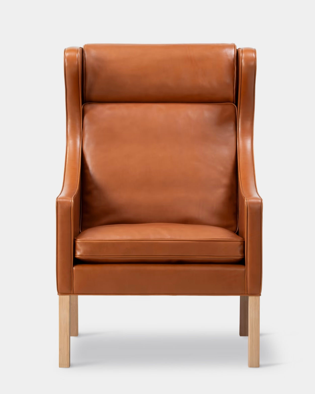 The Wing Chair | Russet Brown Leather and Oiled Oak