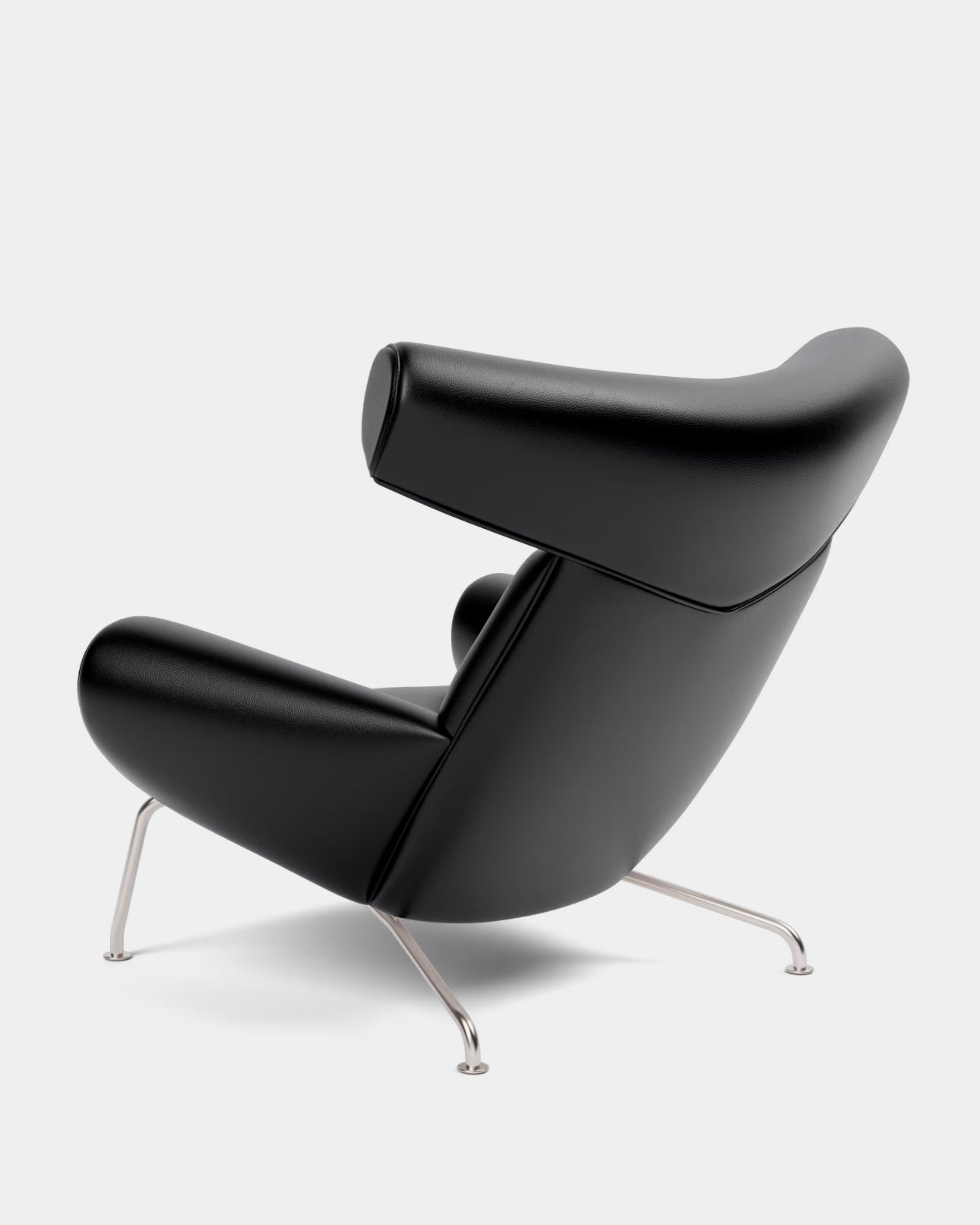 Ox Chair | Black Leather and Stainless Steel