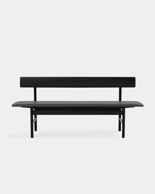The Mogensen Bench | Black Leather and Black Lacquered Oak