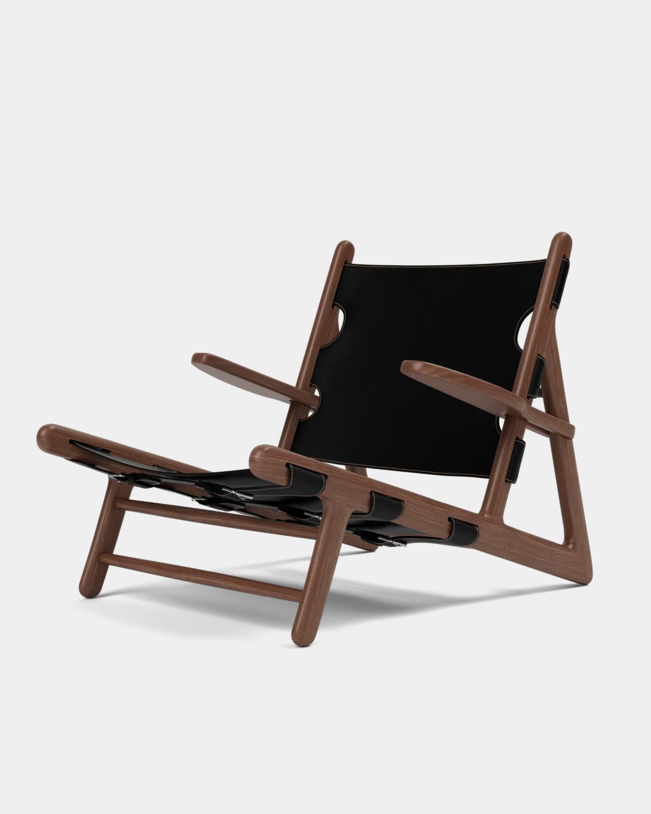 The Hunting Chair | Black Leather and Smoked Oiled Oak