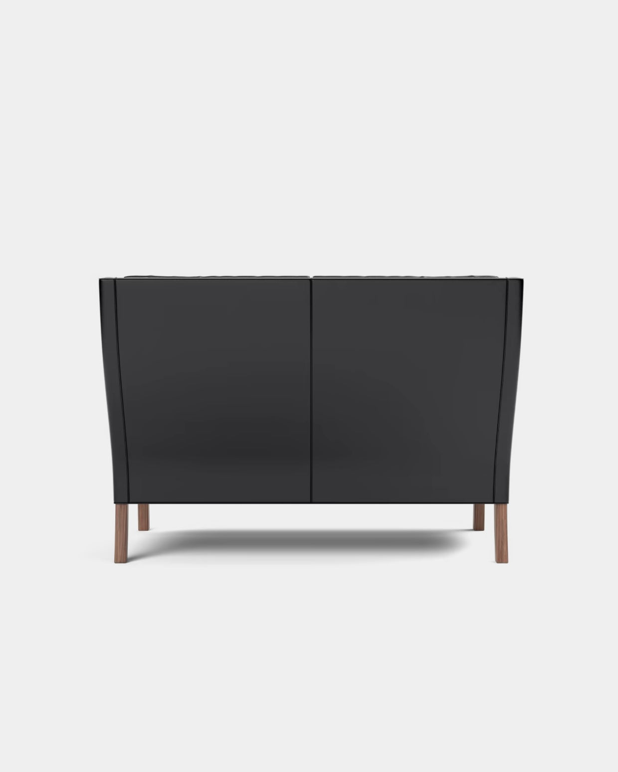 Mogensen Coupe Sofa | Black Leather and Oiled Walnut