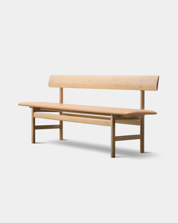 The Mogensen Bench | Natural Leather and Soaped Oak