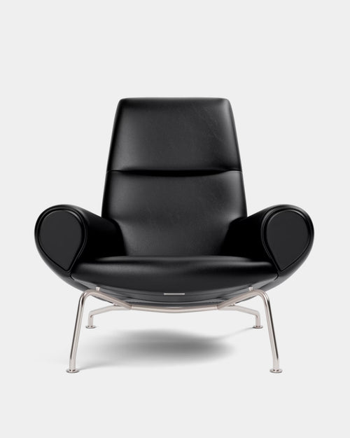 Queen Chair | Black Leather and Stainless Steel