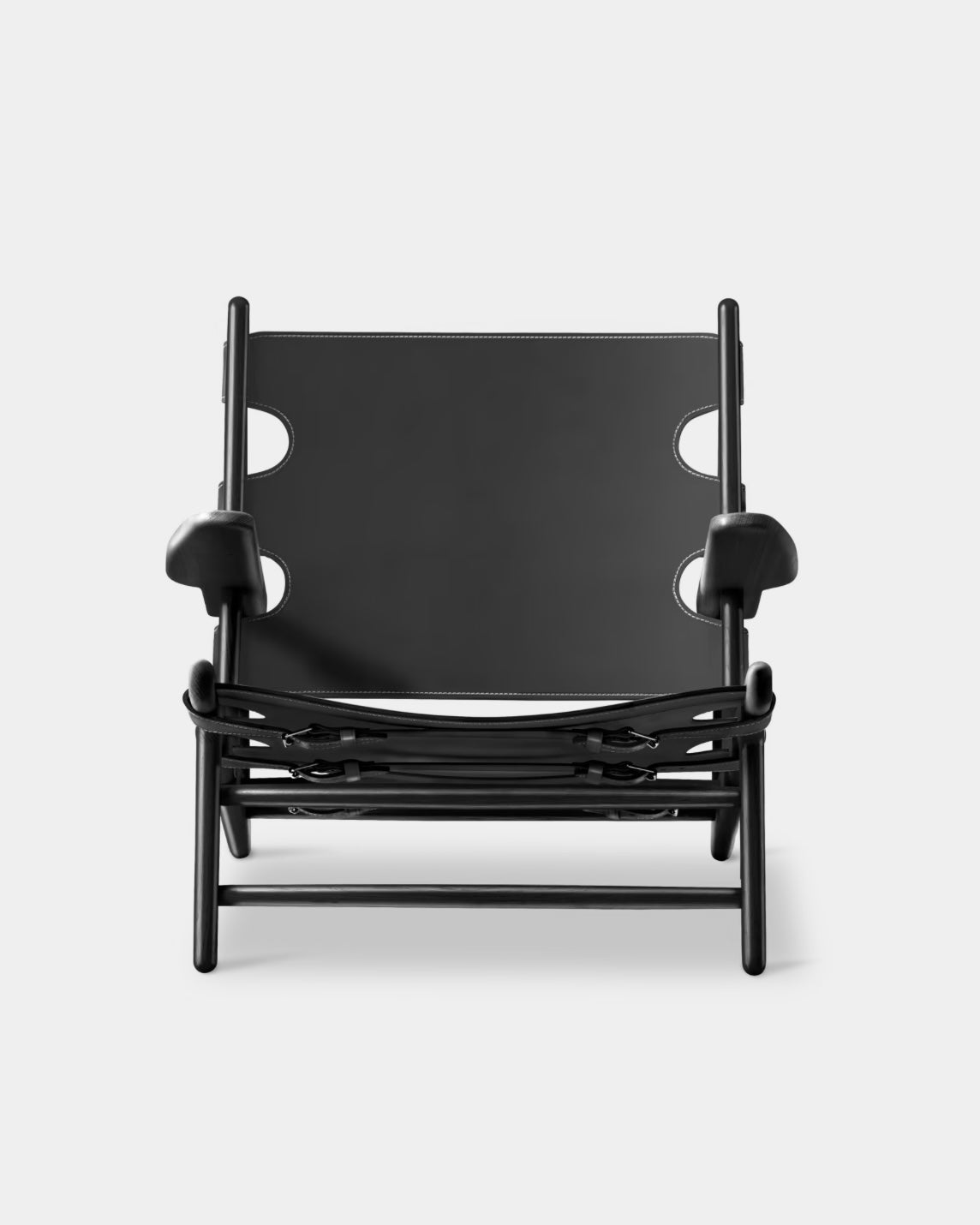 The Hunting Chair | Black Leather and Black Lacquered Oak