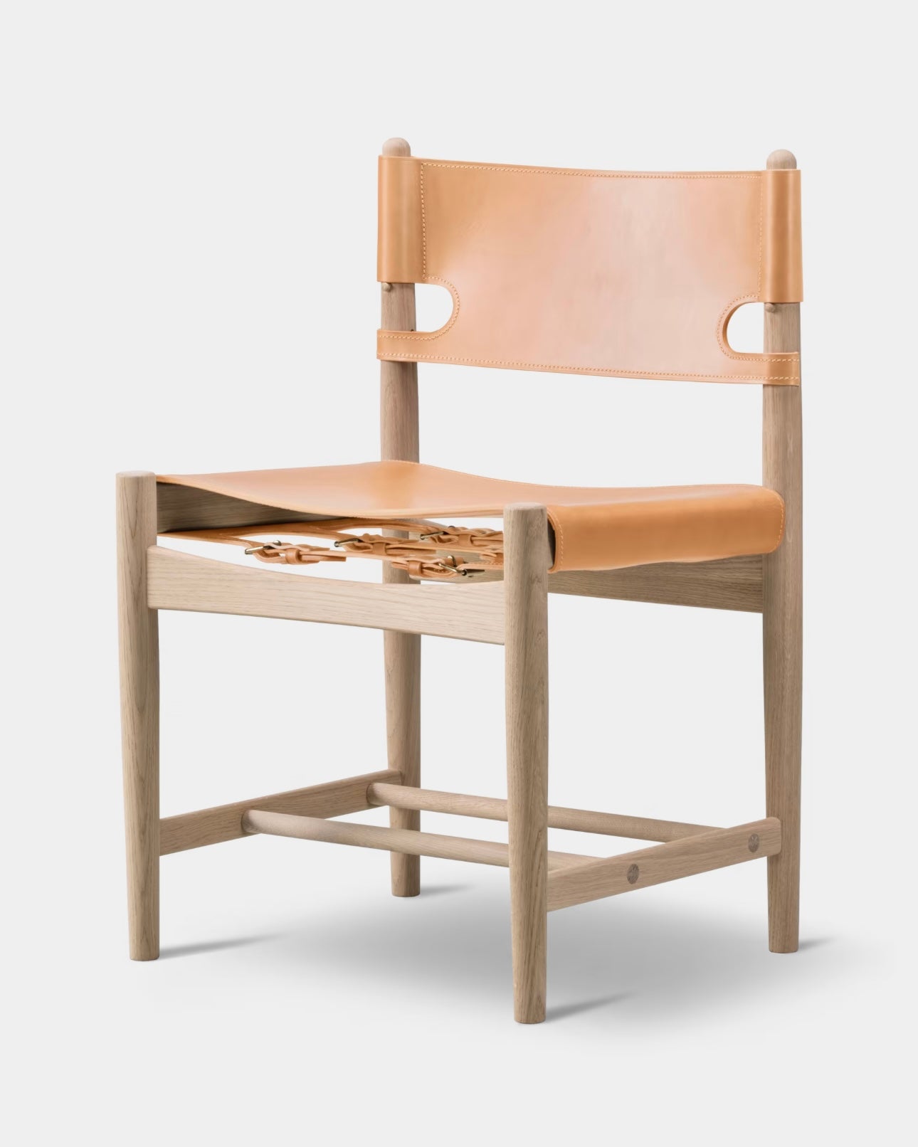 The Spanish Dining Chair | Natural Leather and Soaped Oak