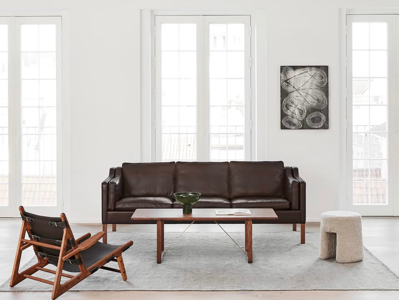 The Hunting Chair | Black Leather and Smoked Oiled Oak