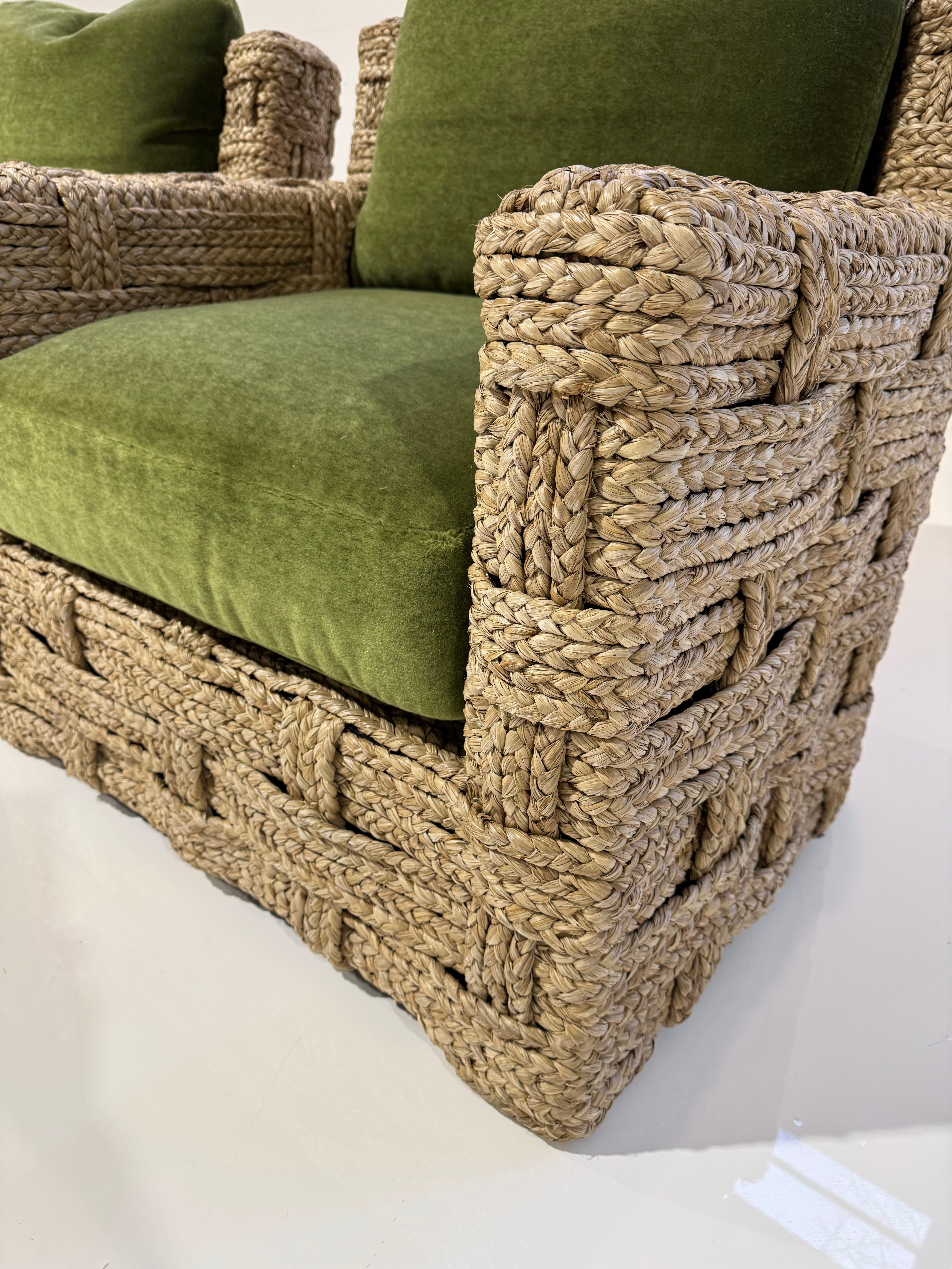 The Rope Lounge Chair with Pierre Frey Teddy Mohair Cushions