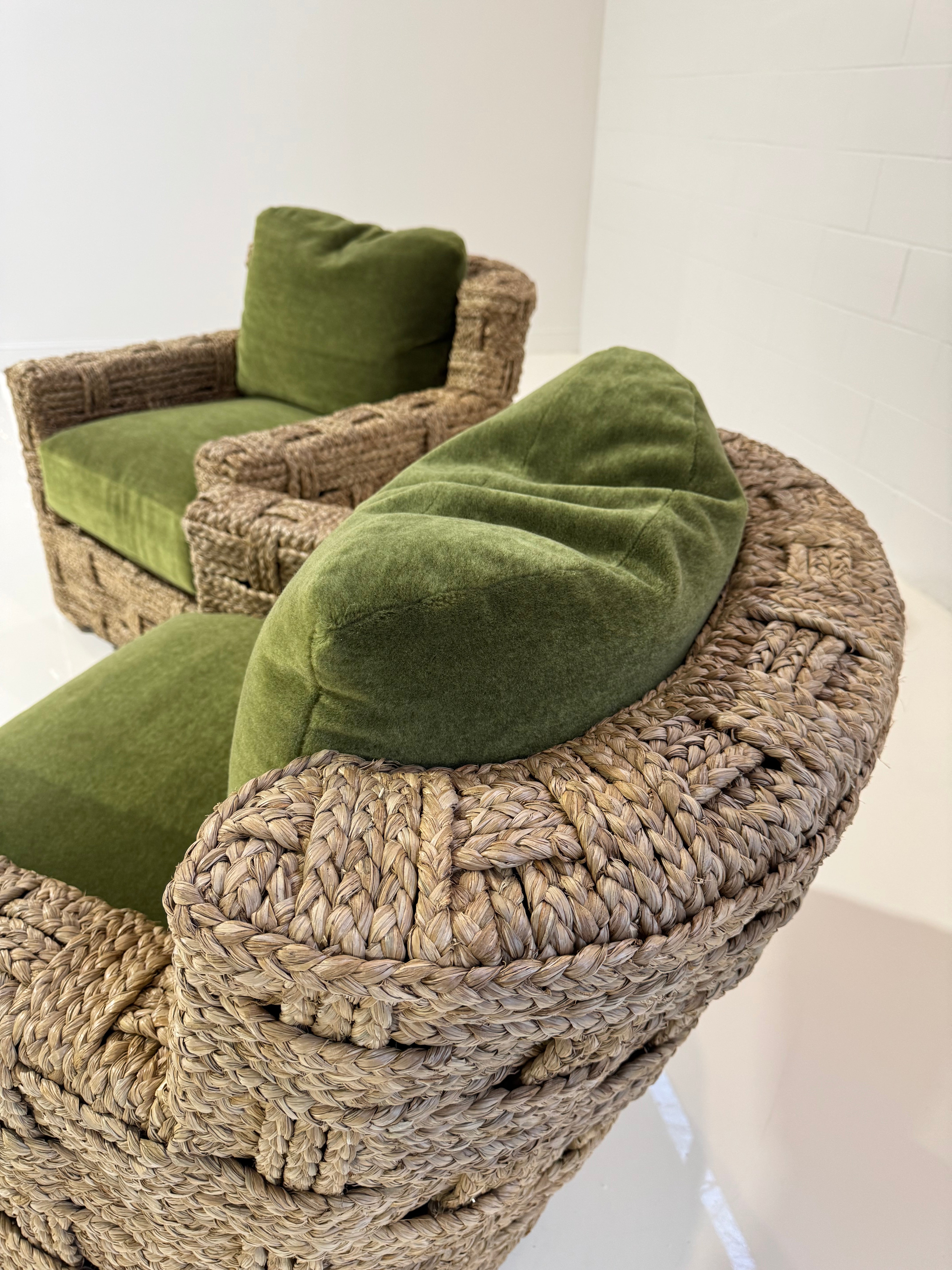The Rope Lounge Chair with Pierre Frey Teddy Mohair Cushions