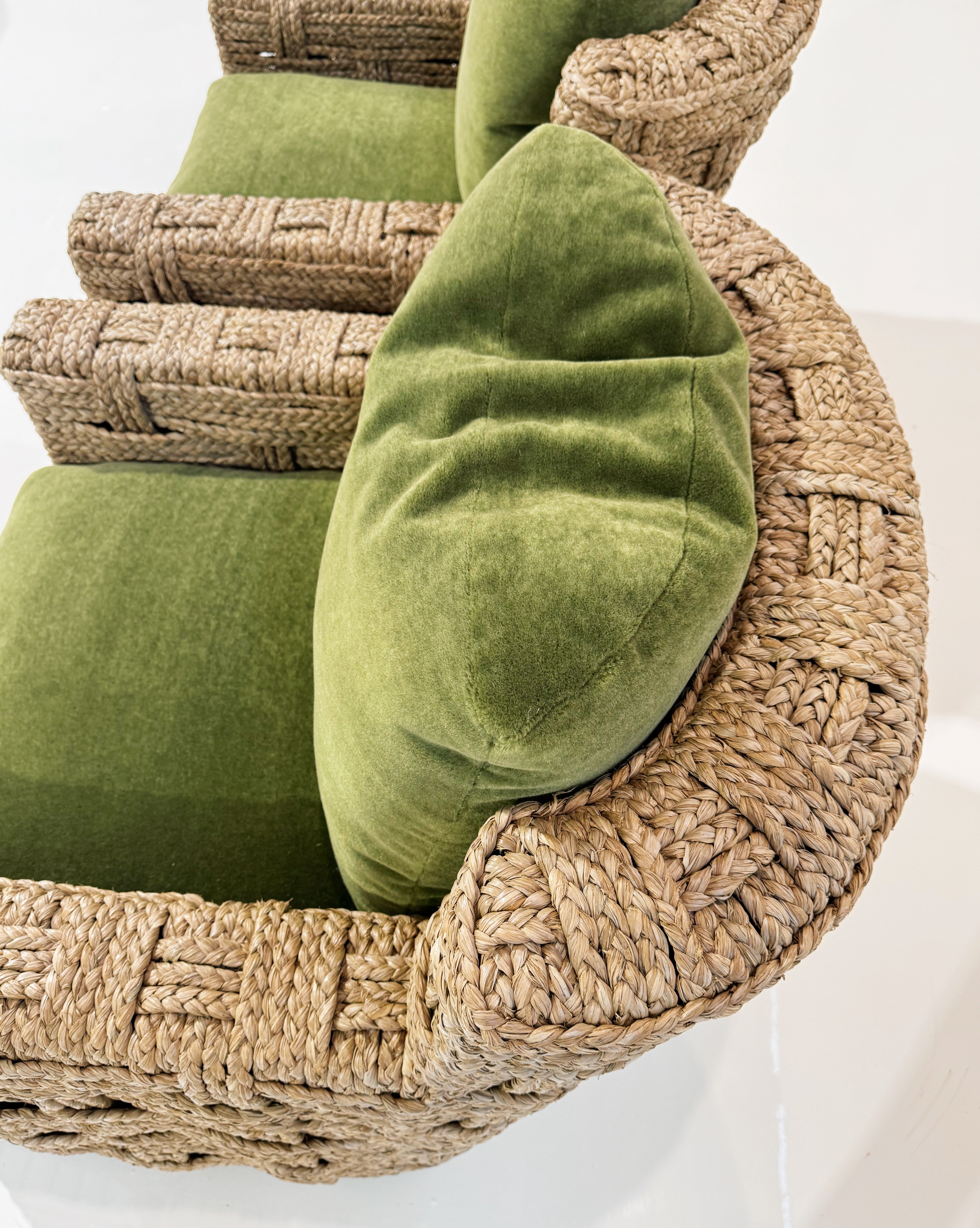 The Rope Lounge Chair with Pierre Frey Teddy Mohair Cushions