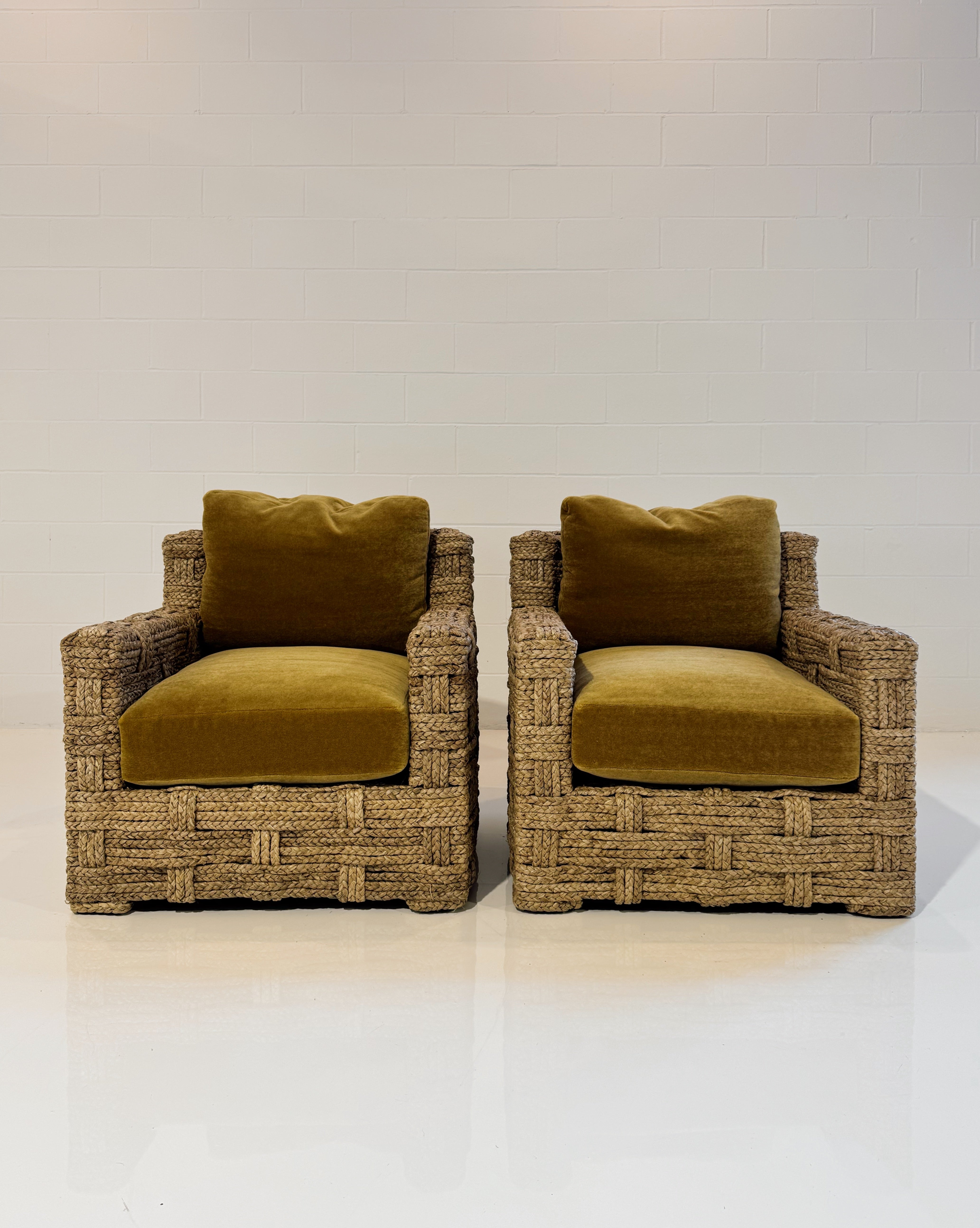 The Rope Lounge Chair with Pierre Frey Teddy Mohair Cushions