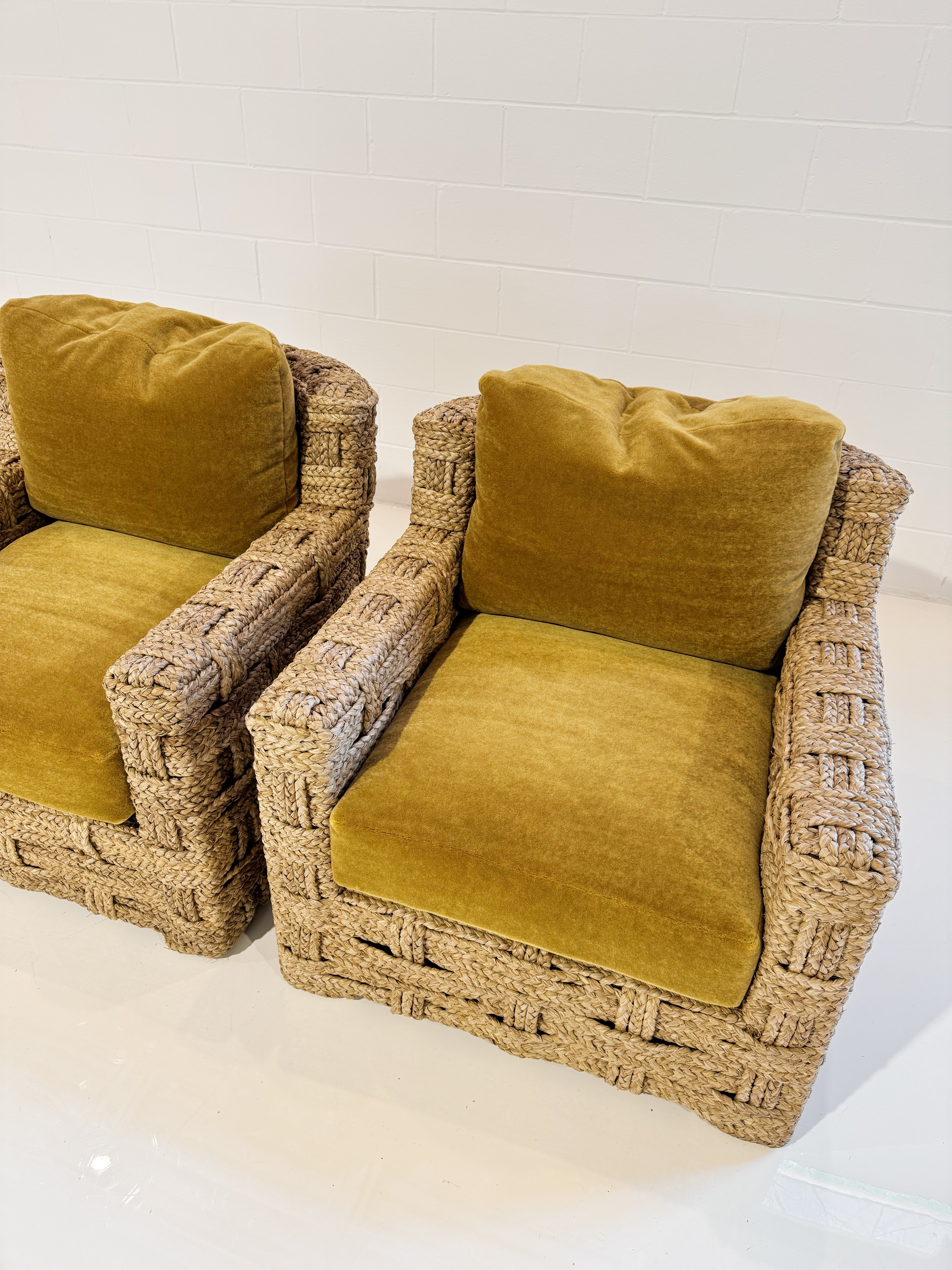 The Rope Lounge Chair with Pierre Frey Teddy Mohair Cushions