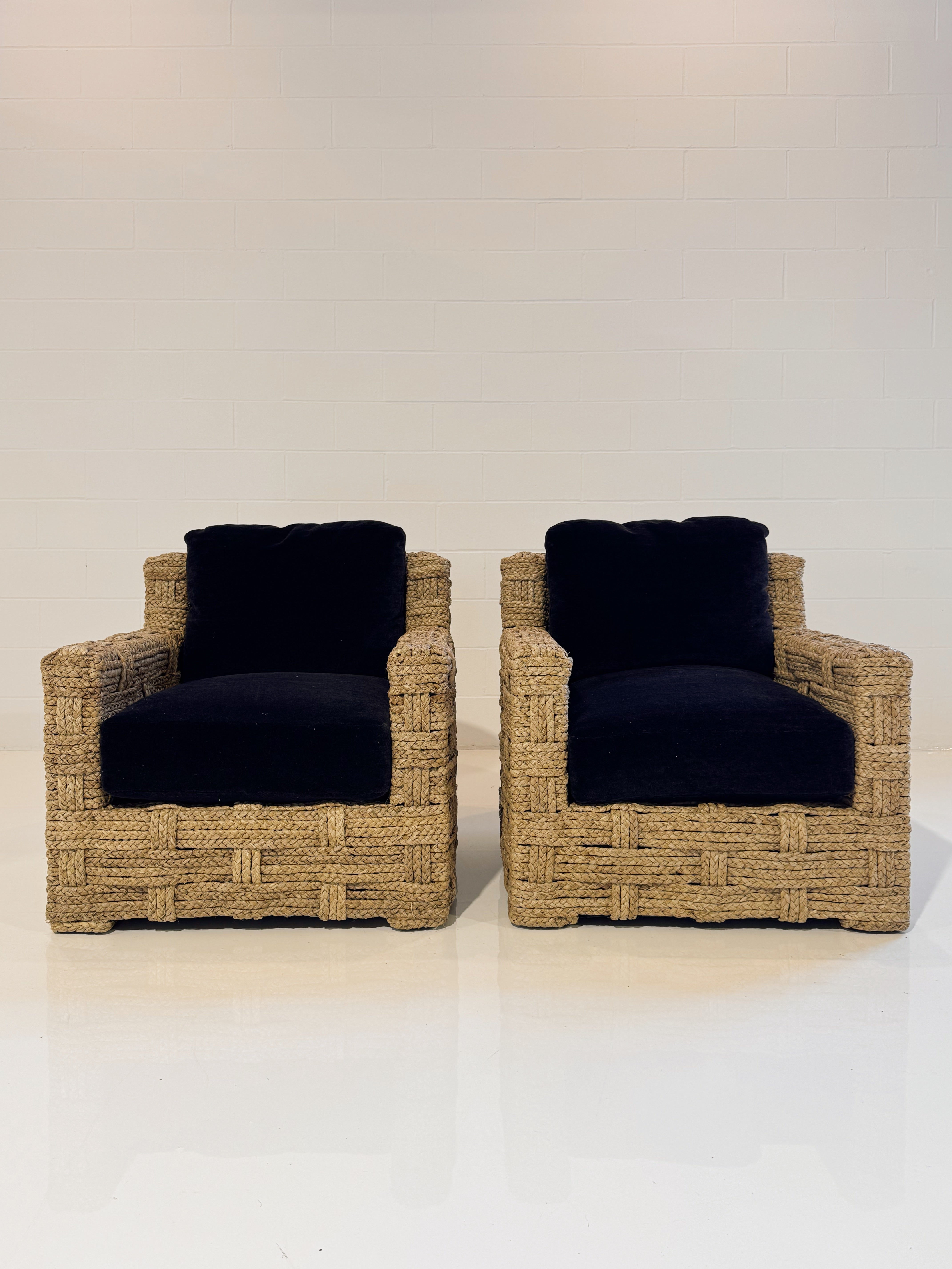 The Rope Lounge Chair with Pierre Frey Teddy Mohair Cushions