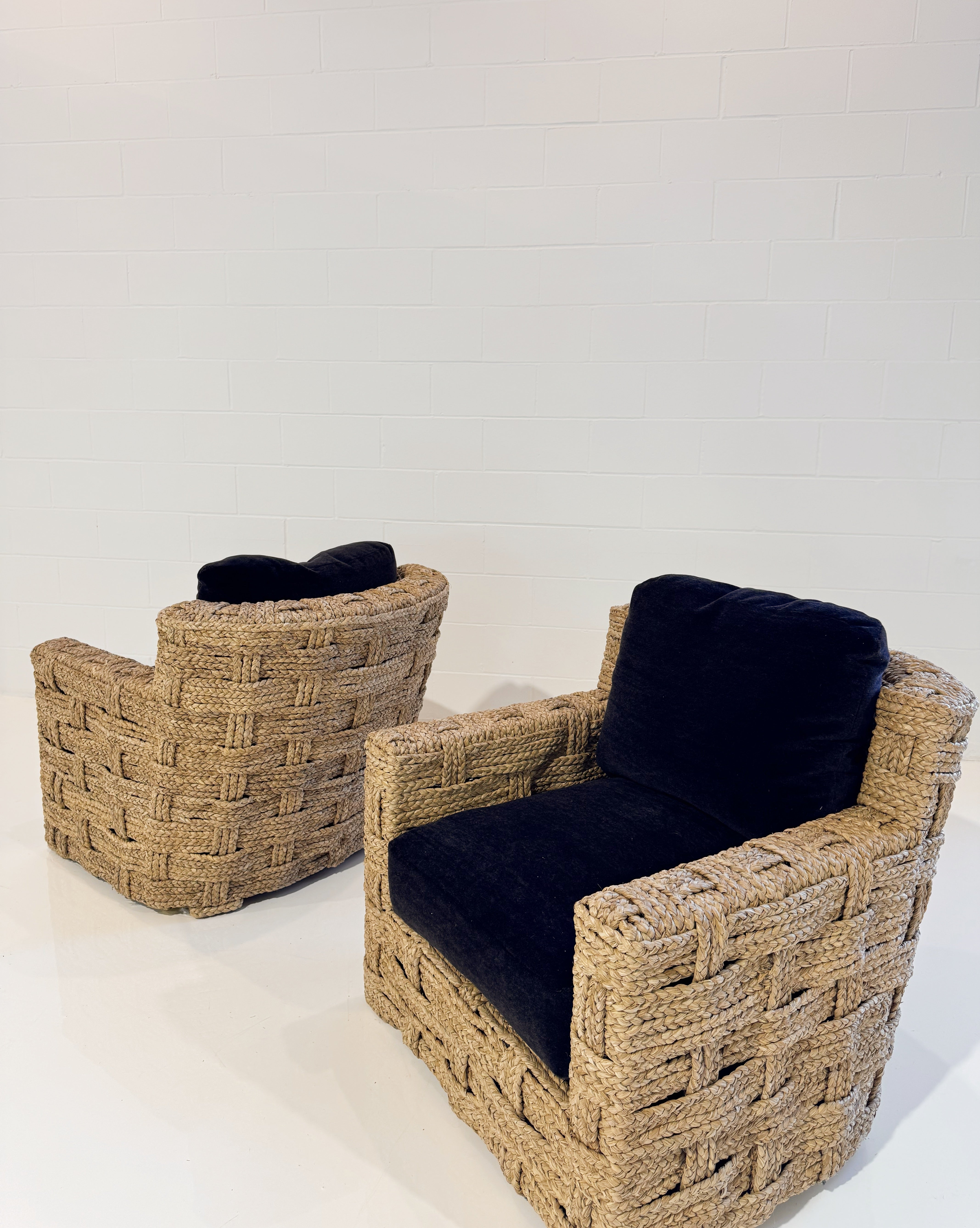 The Rope Lounge Chair with Pierre Frey Teddy Mohair Cushions