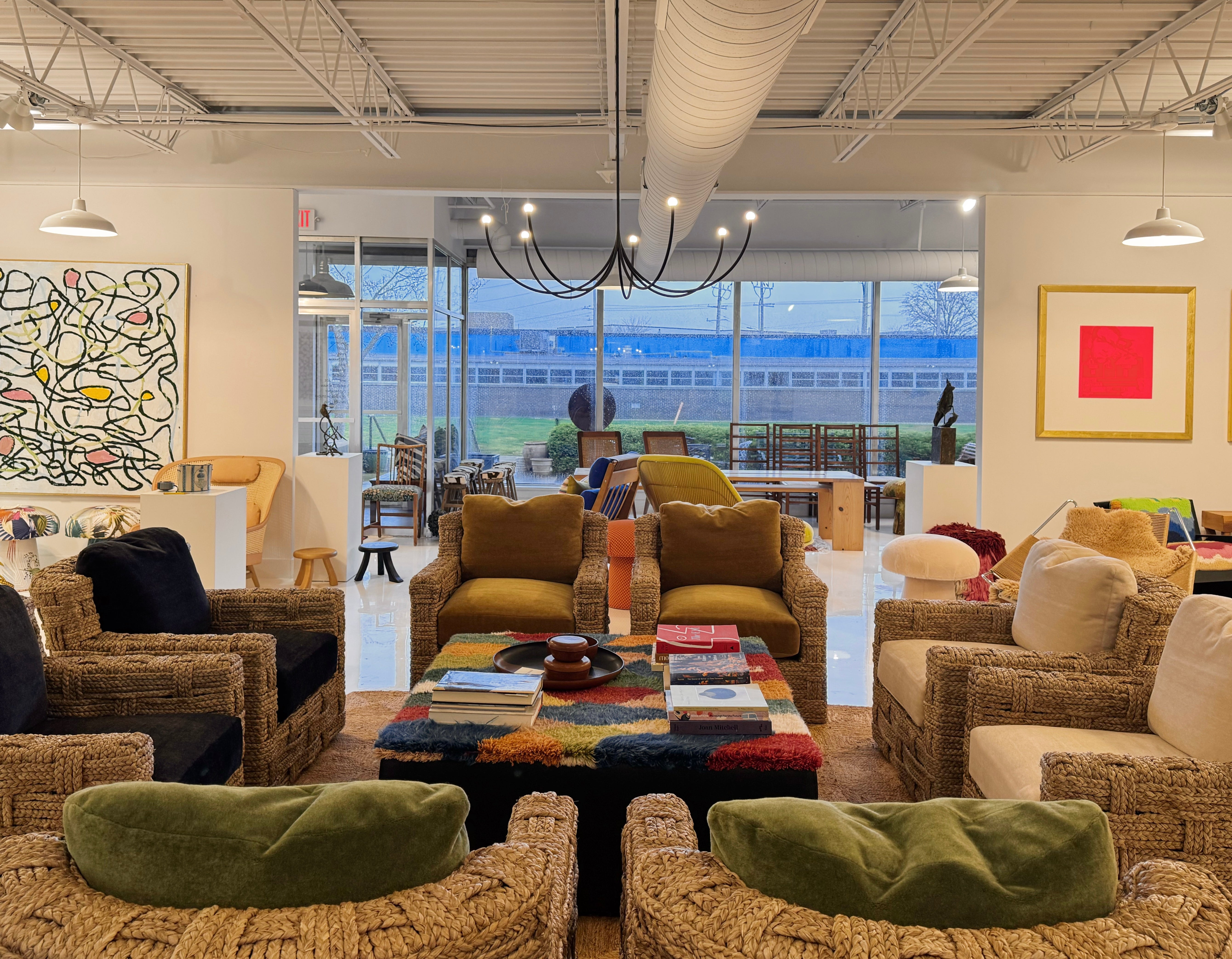 The Rope Lounge Chair with Pierre Frey Teddy Mohair Cushions