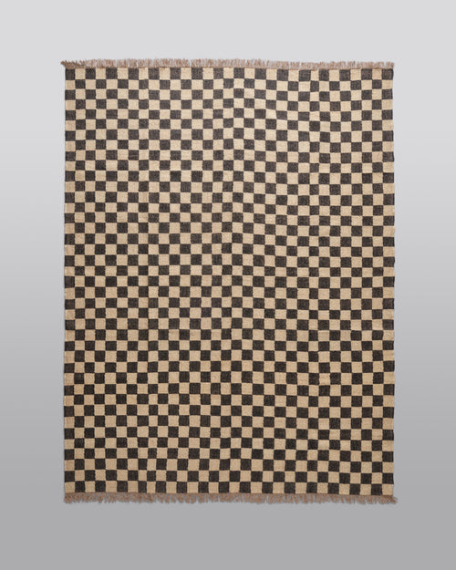 The Forsyth Checkerboard Rug - Off Black