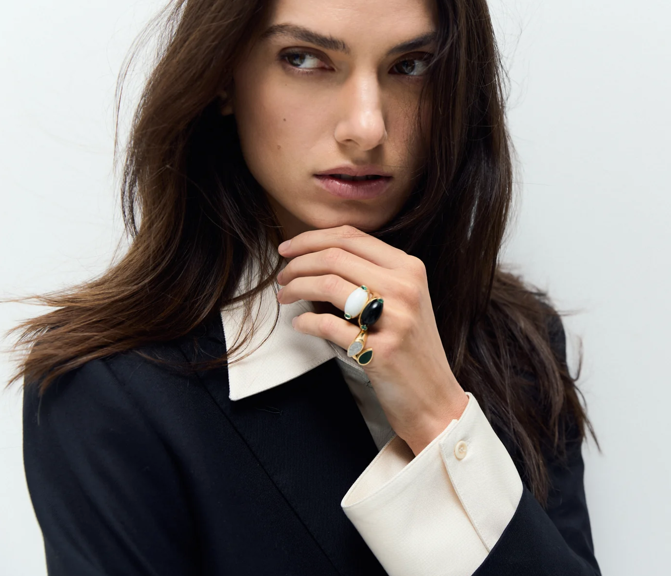 Moi et Toi Pave Diamond and Enamel Ring