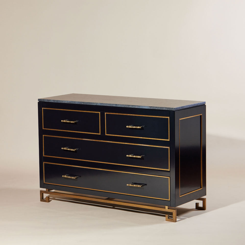 Louis Chest of Drawers - Black Lacquer FORSYTH Louis Chest of Drawers - Black Lacquer FORSYTH