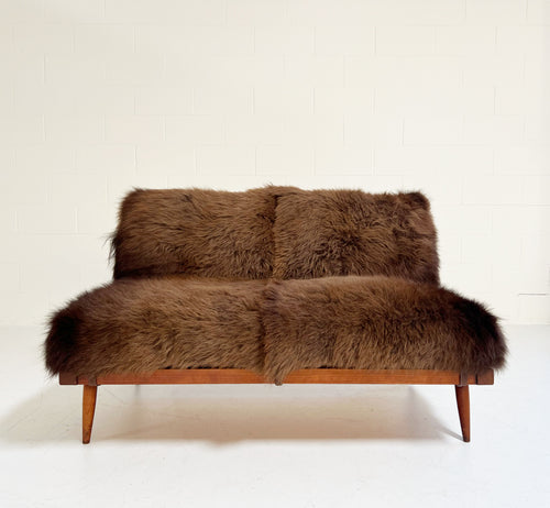 Settee with American Bison Hide Cushions