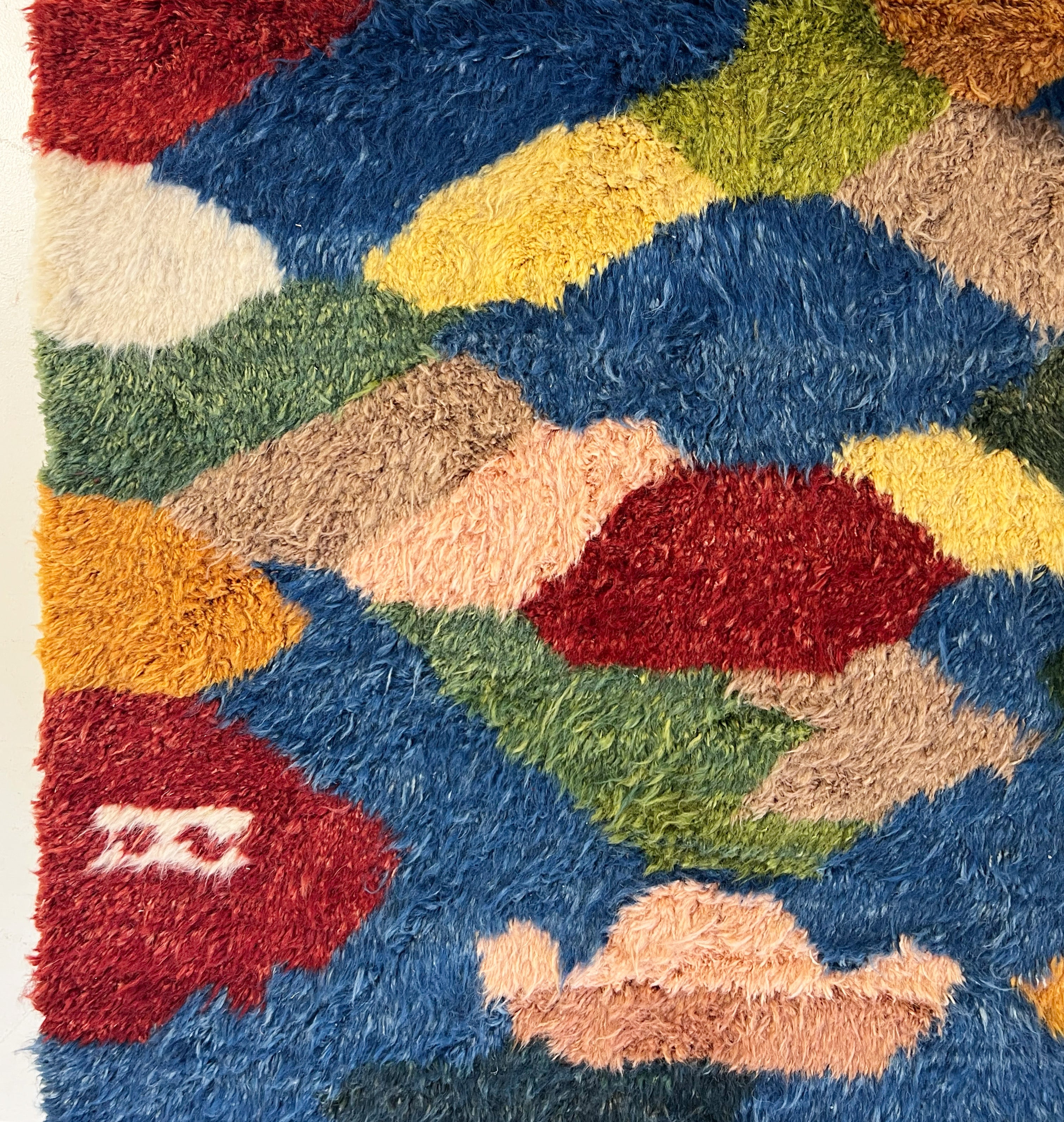 One-of-a-Kind Ottoman with Vintage Qashqai Gabbeh Rug from Iran