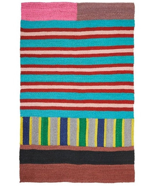 Jute Rug - Blue and Pink