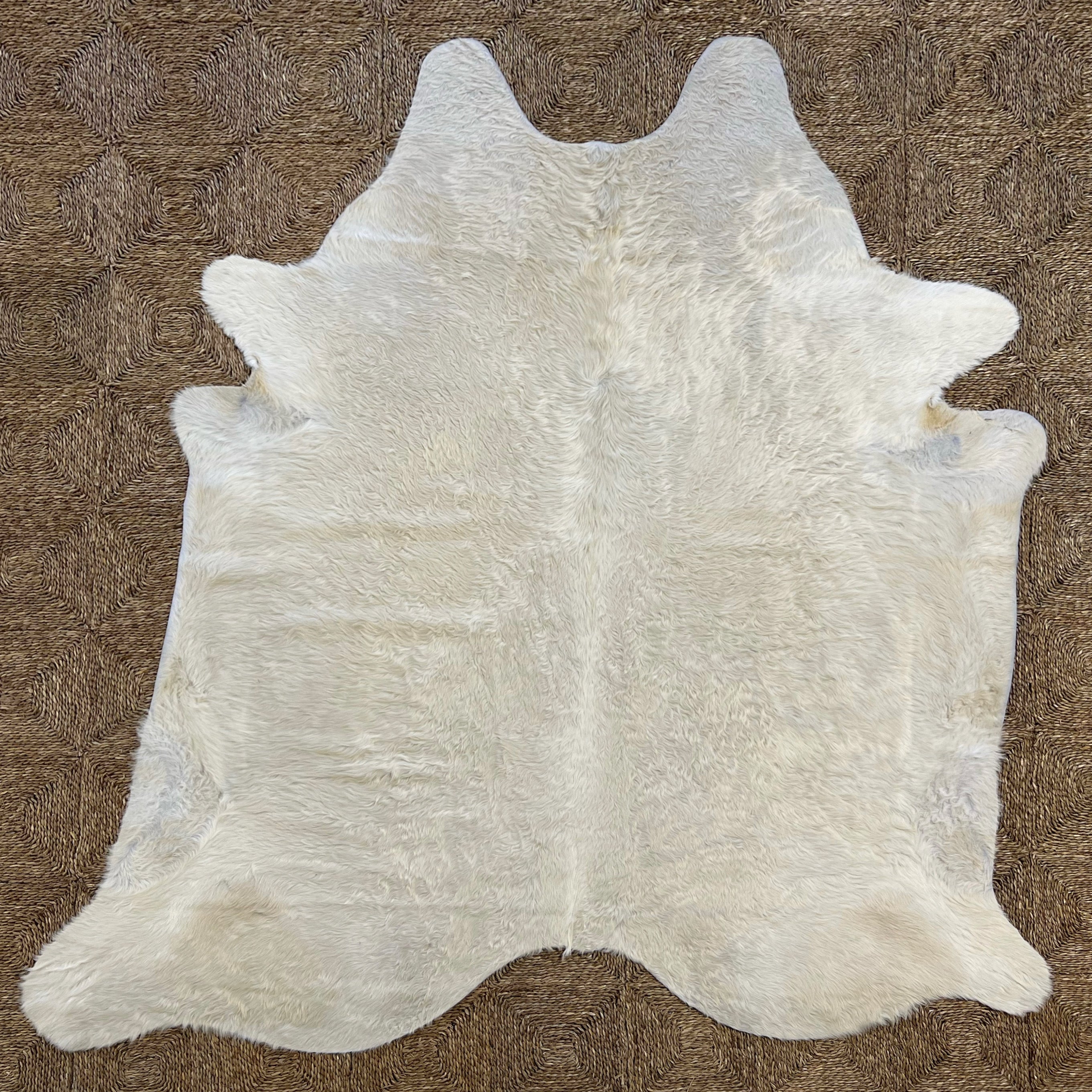 Brazilian Cowhide Rug, Ivory, No. 17