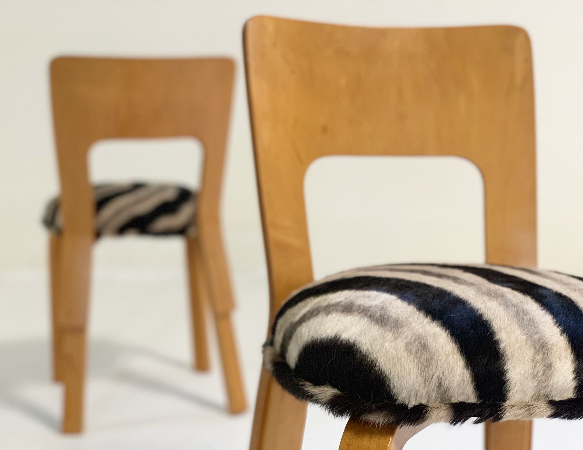 Model 66 Chairs in Zebra Hide, pair - FORSYTH