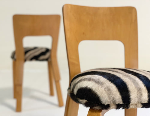 Model 66 Chairs in Zebra Hide, pair - FORSYTH