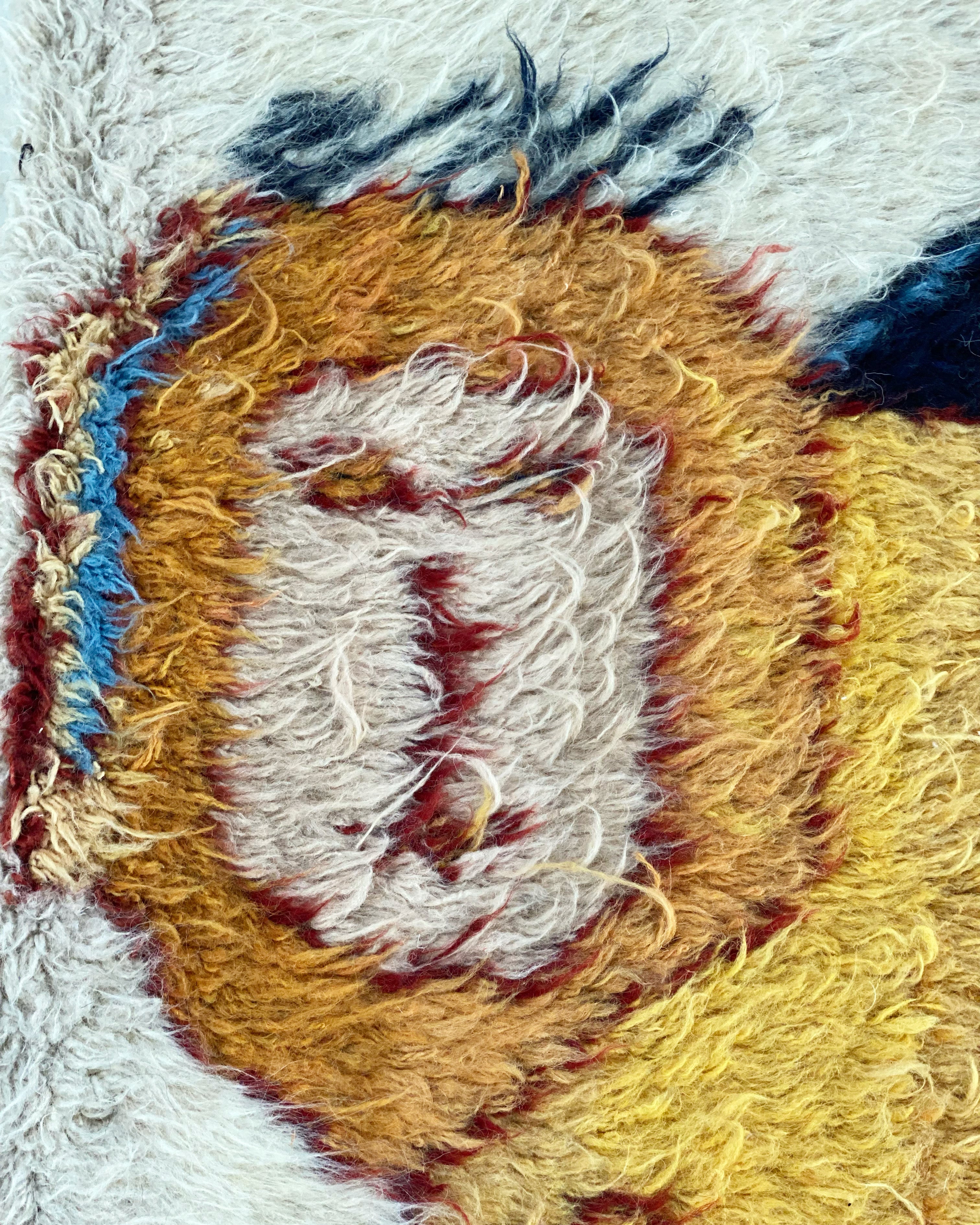 One-of-a-Kind Ottoman with Vintage Qashqai Gabbeh Rug from Iran