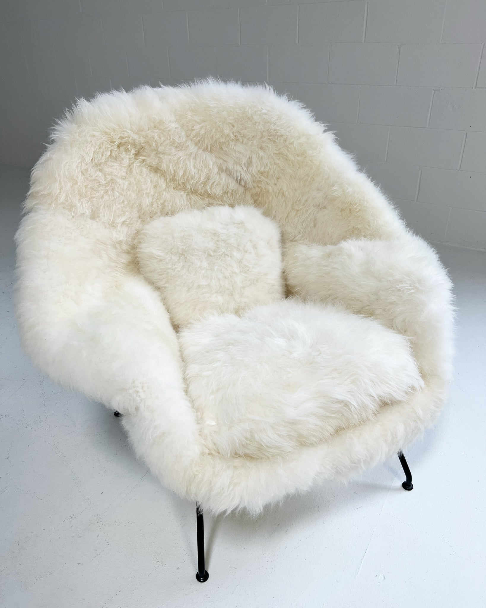 Bespoke Womb Chair and Ottoman in Natural Cashmere