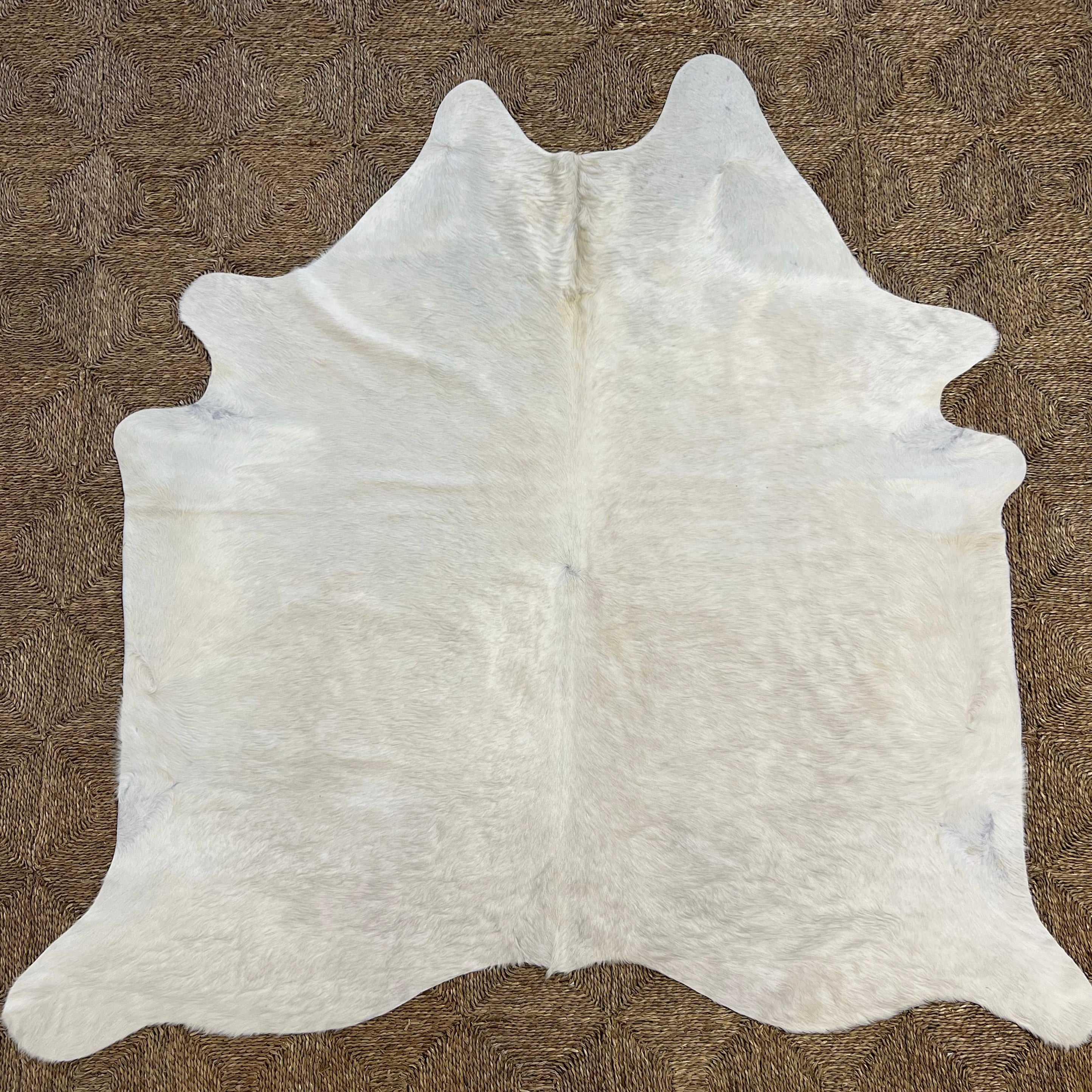 Brazilian Cowhide Rug, Ivory, No. 10