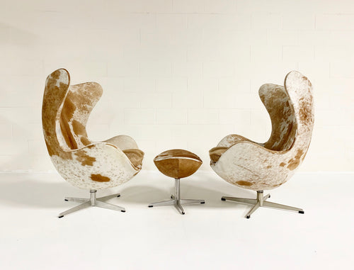 Egg Chairs in Brazilian Cowhide, pair - FORSYTH