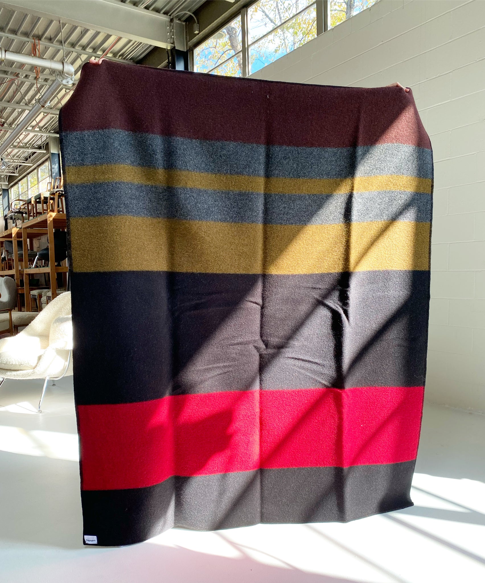 Stripe Wool Blanket - Black