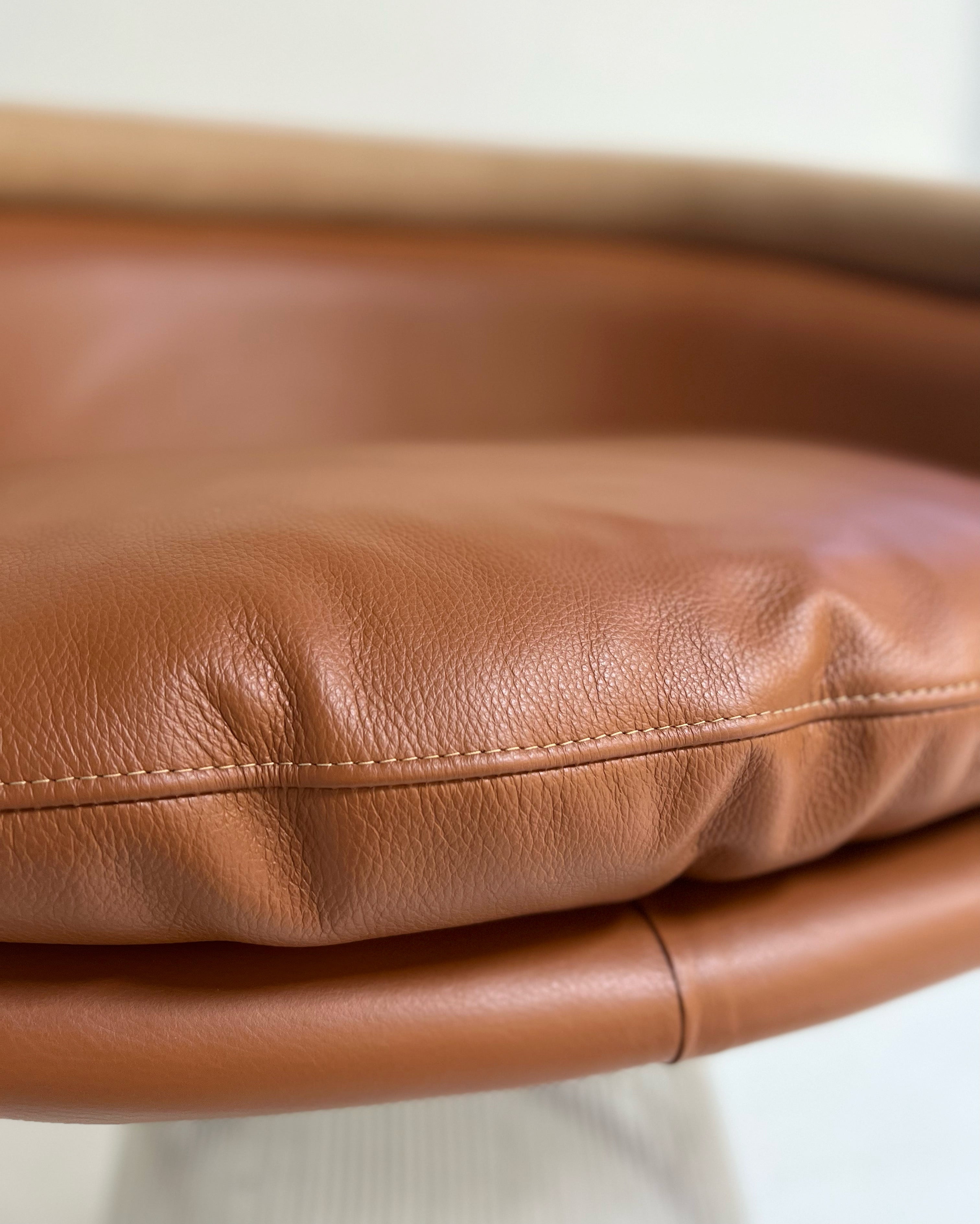 Lounge Chairs in Loro Piana Leather and Linen, pair