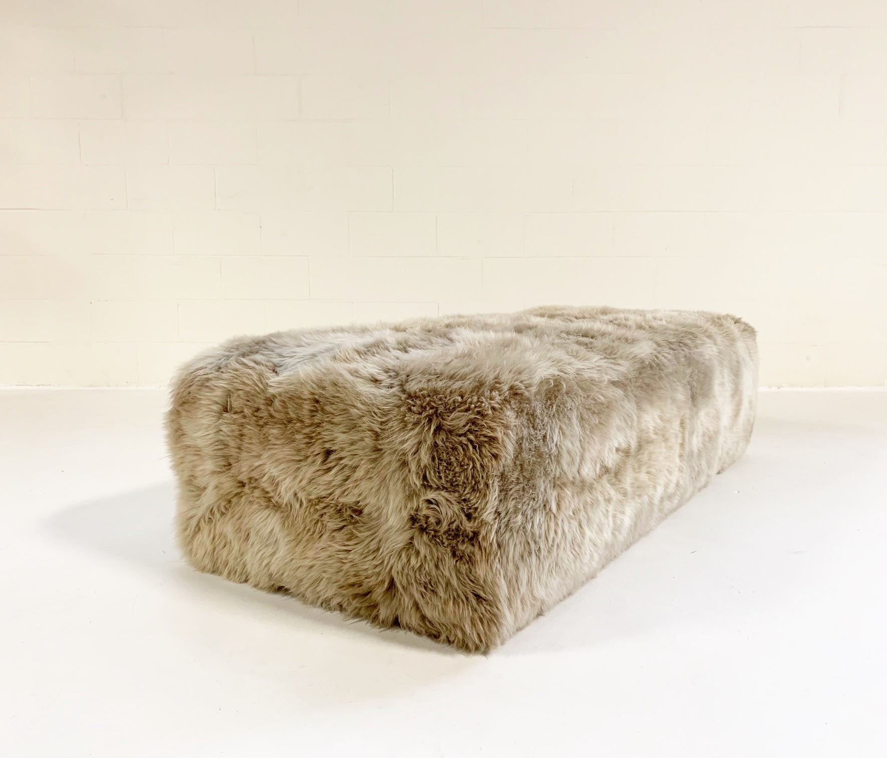 The Forsyth Large Ottoman in Sheepskin - FORSYTH