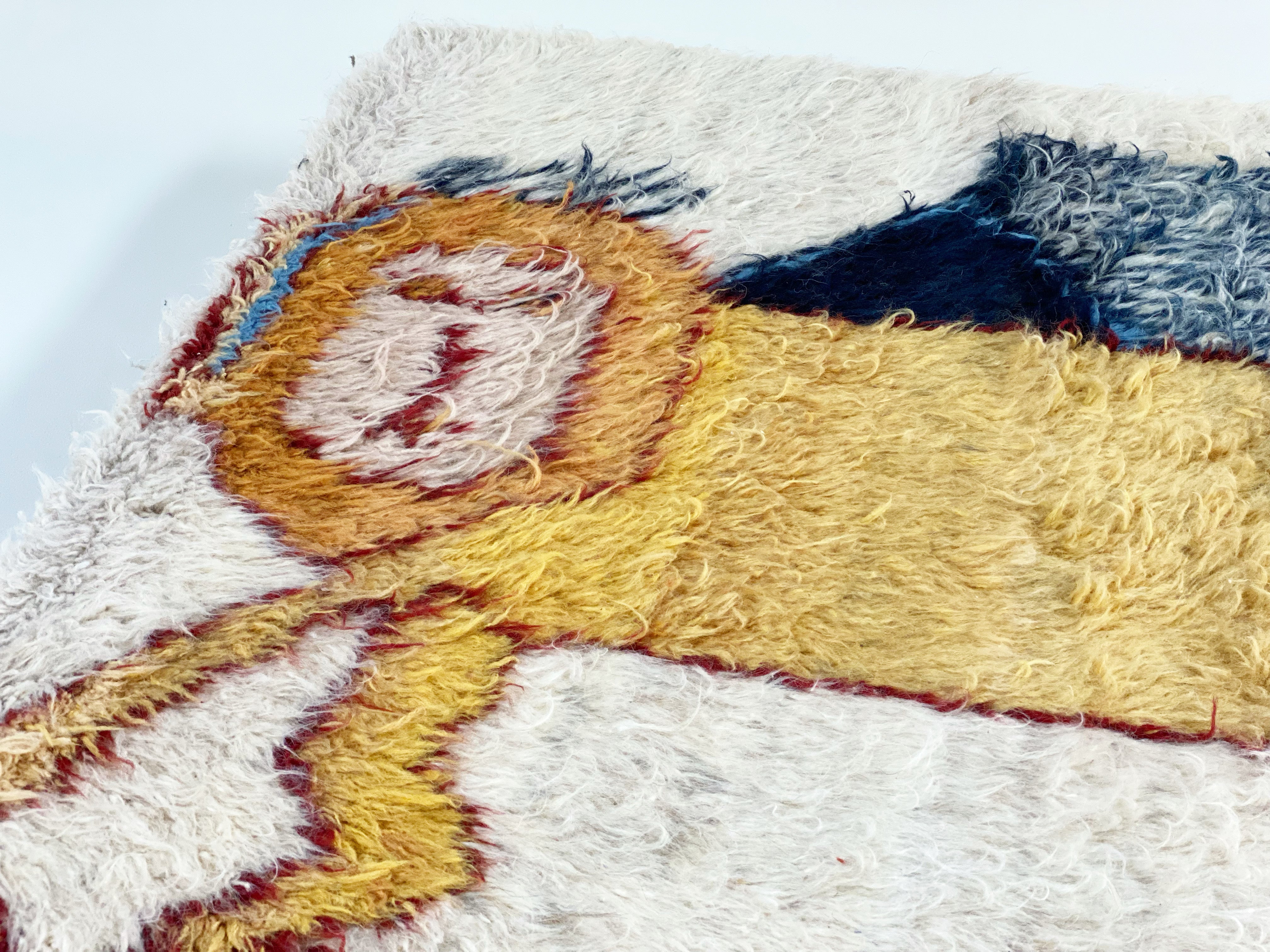 One-of-a-Kind Ottoman with Vintage Qashqai Gabbeh Rug from Iran