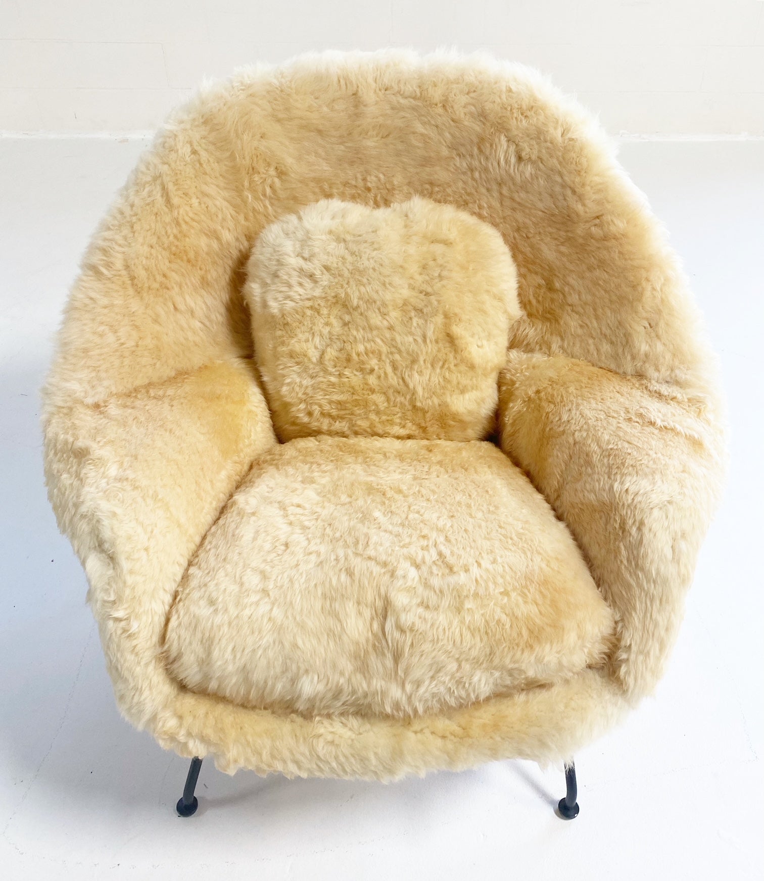 Bespoke Womb Chair and Ottoman in Texas Sheepskin