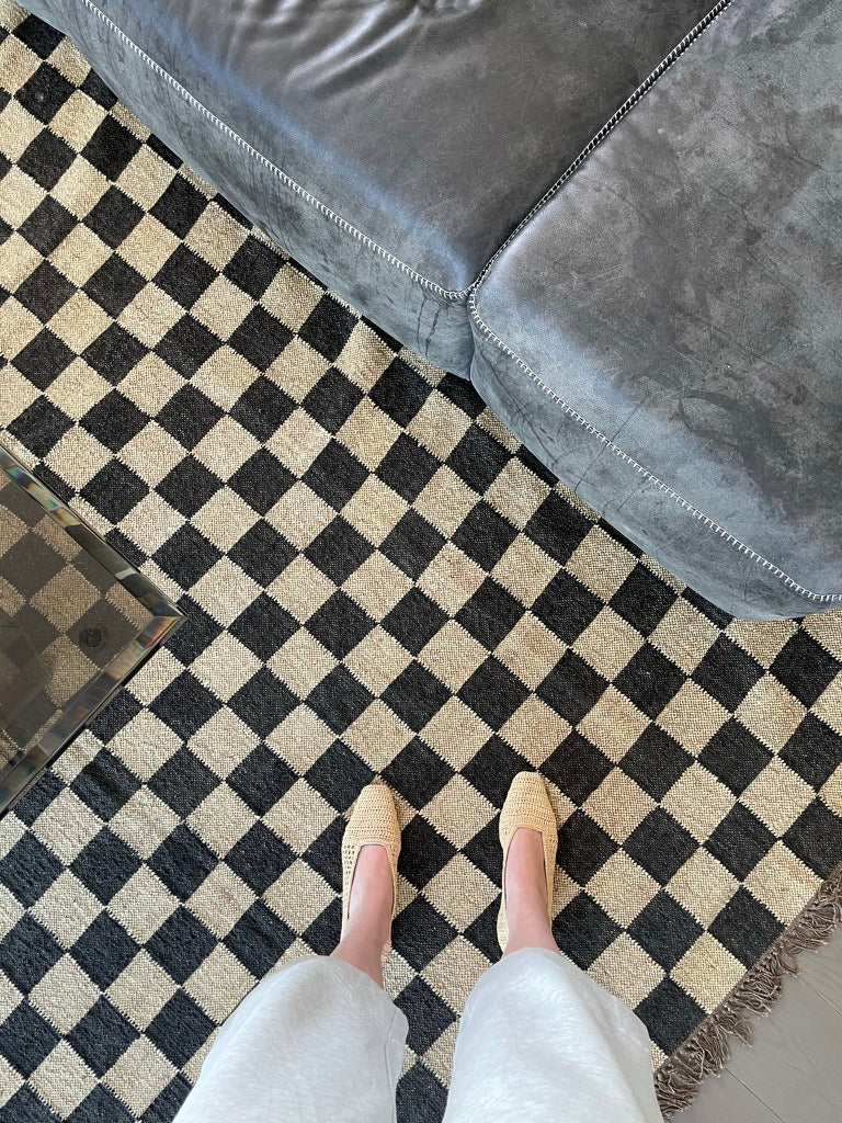 The Checkerboard Rug - Off Black
