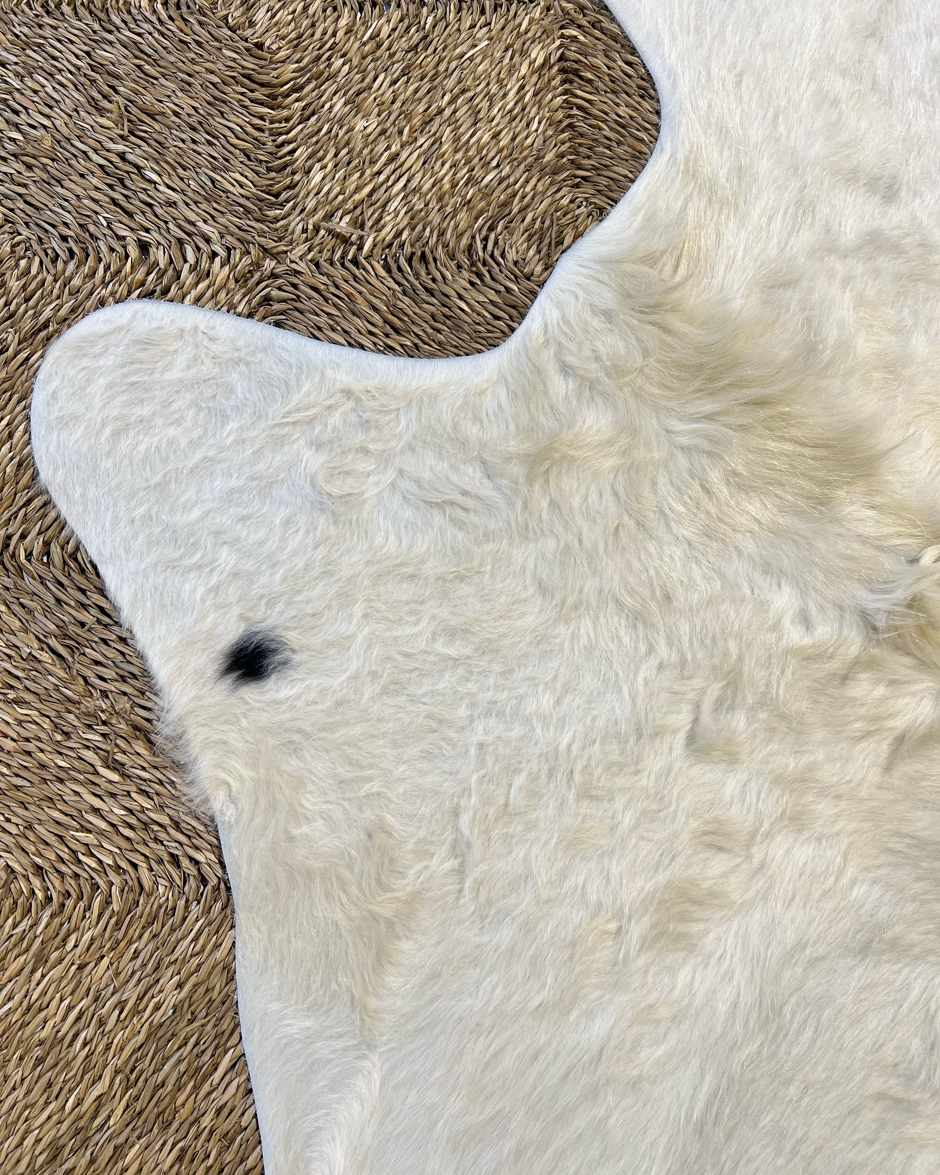 Brazilian Cowhide Rug, Ivory, No. 15
