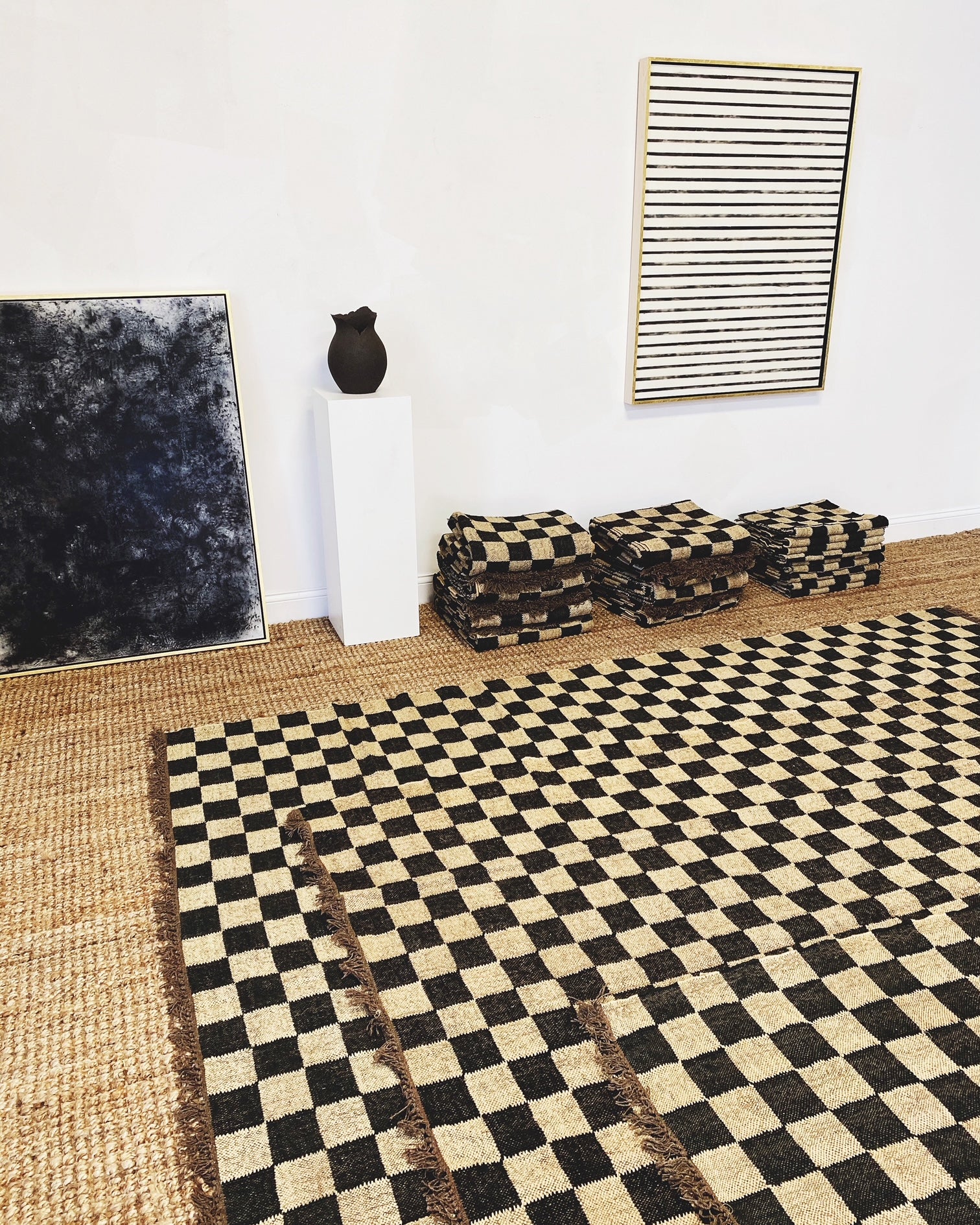 The Checkerboard Rug - Off Black