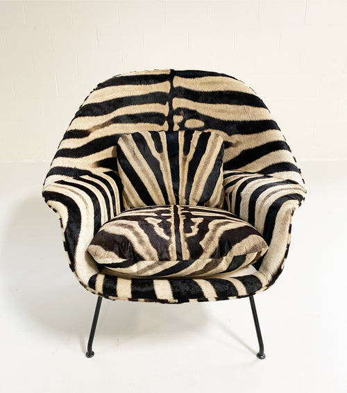 Bespoke Womb Chair and Ottoman in Zebra Hide