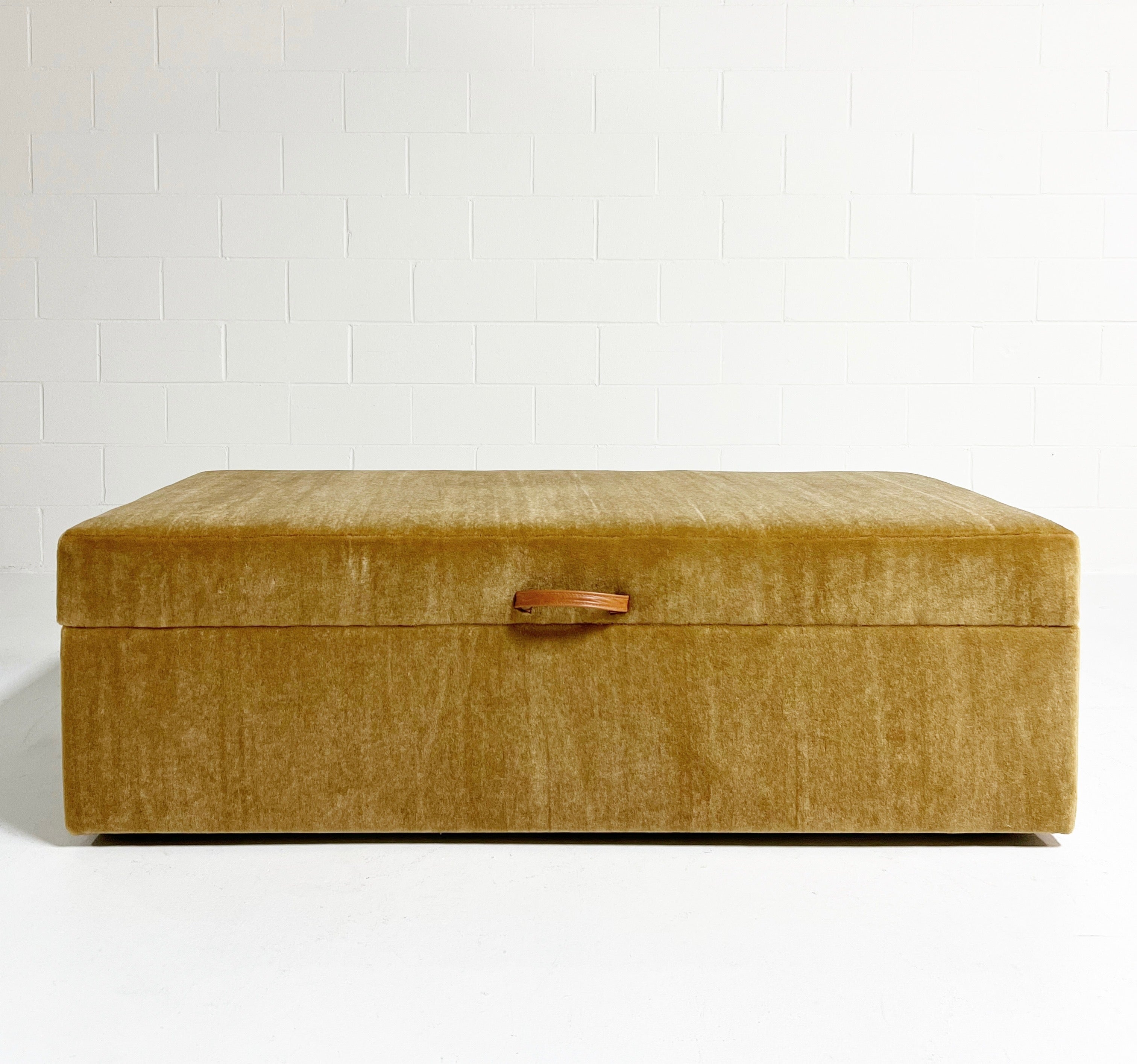 The Forsyth Storage Ottoman in Pierre Frey Teddy Mohair