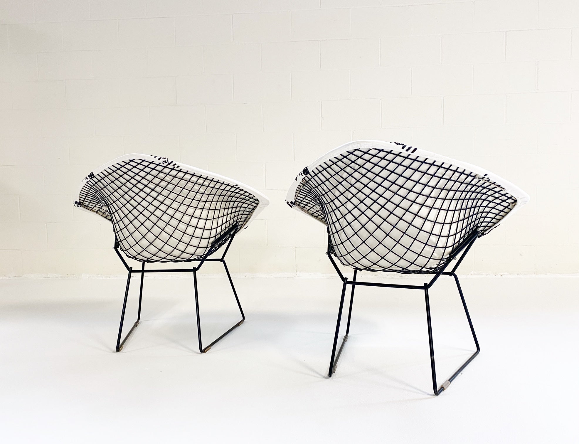 Diamond Chairs in Schumacher Embroidered Linen - FORSYTH